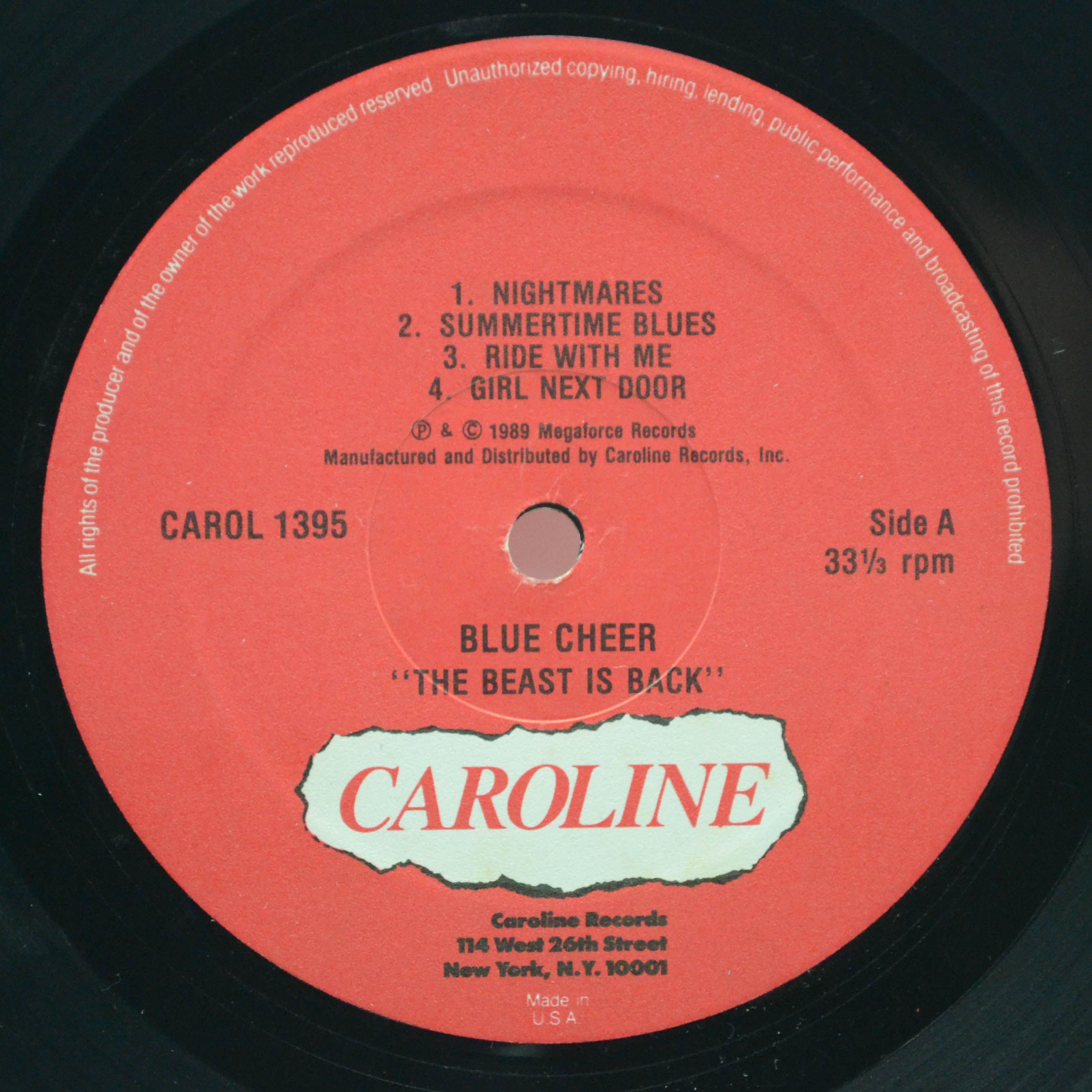 Blue Cheer — The Beast Is Back (USA), 1985