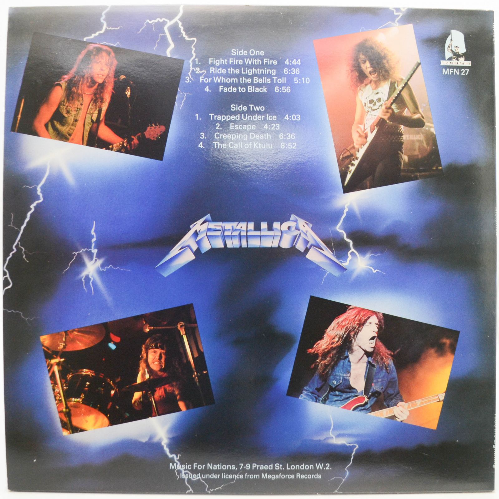 Metallica — Ride The Lightning (UK), 1984
