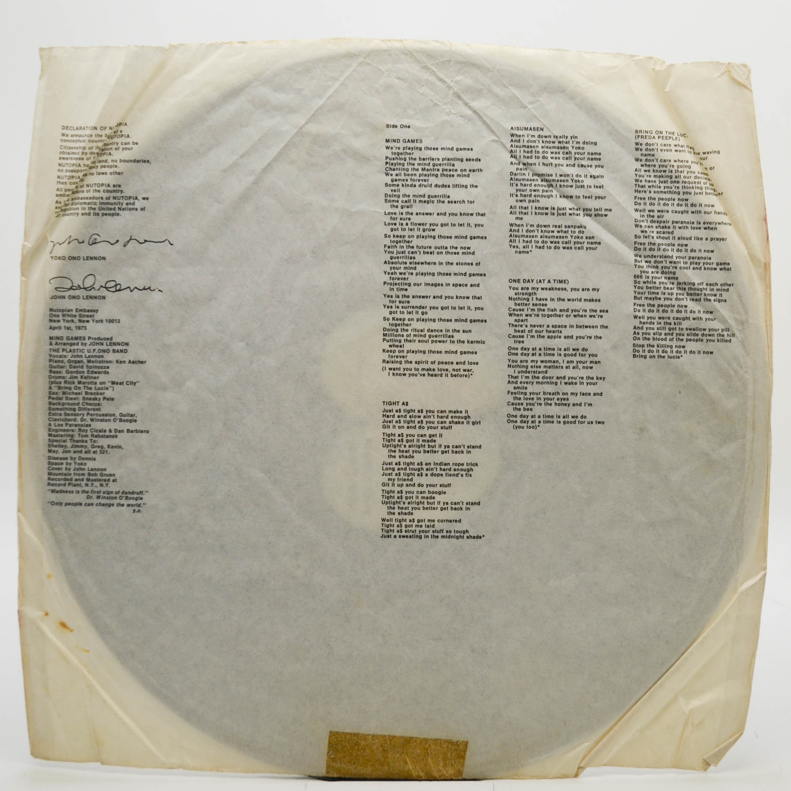 John Lennon — Mind Games (USA), 1973