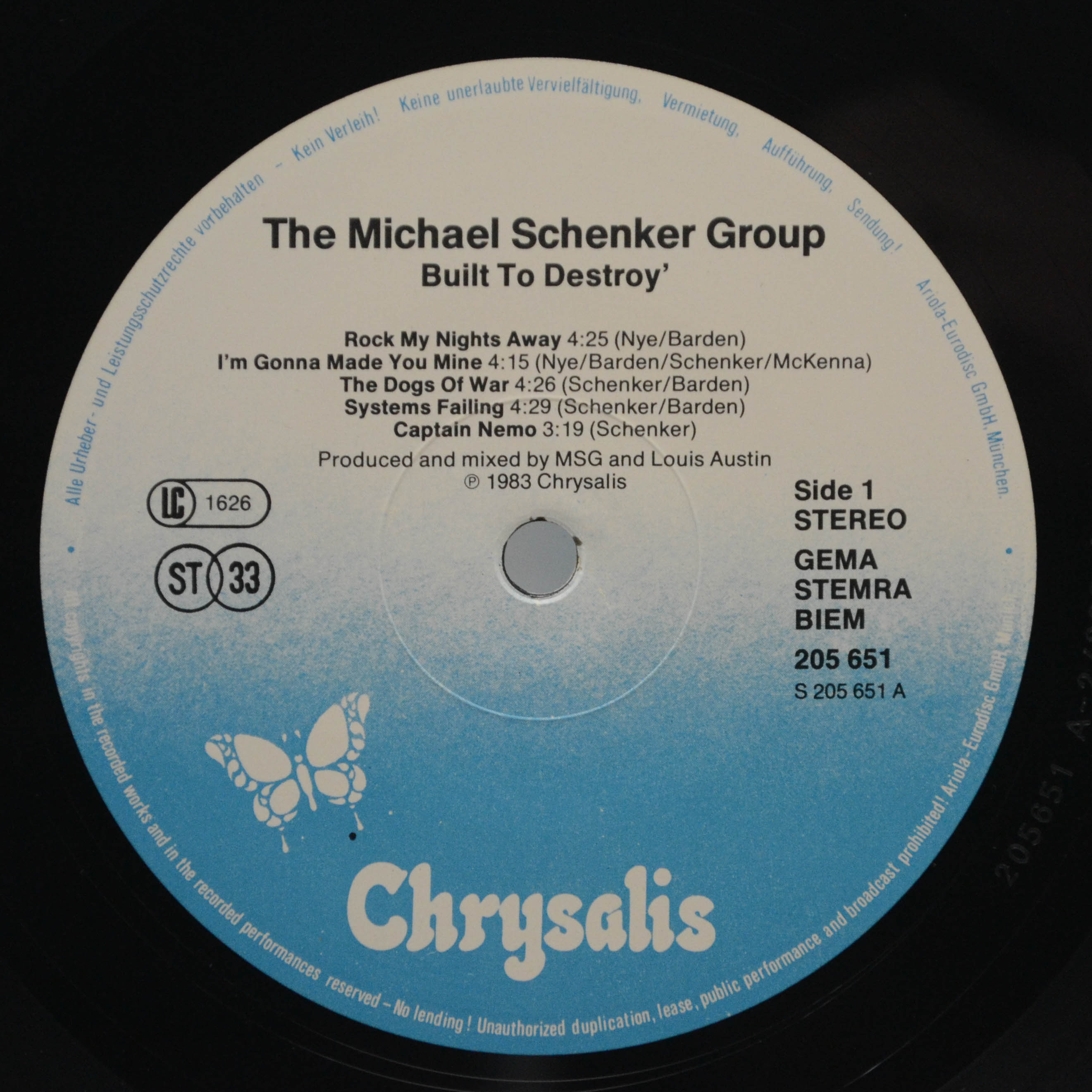 Michael Schenker Group — Built To Destroy, 1983