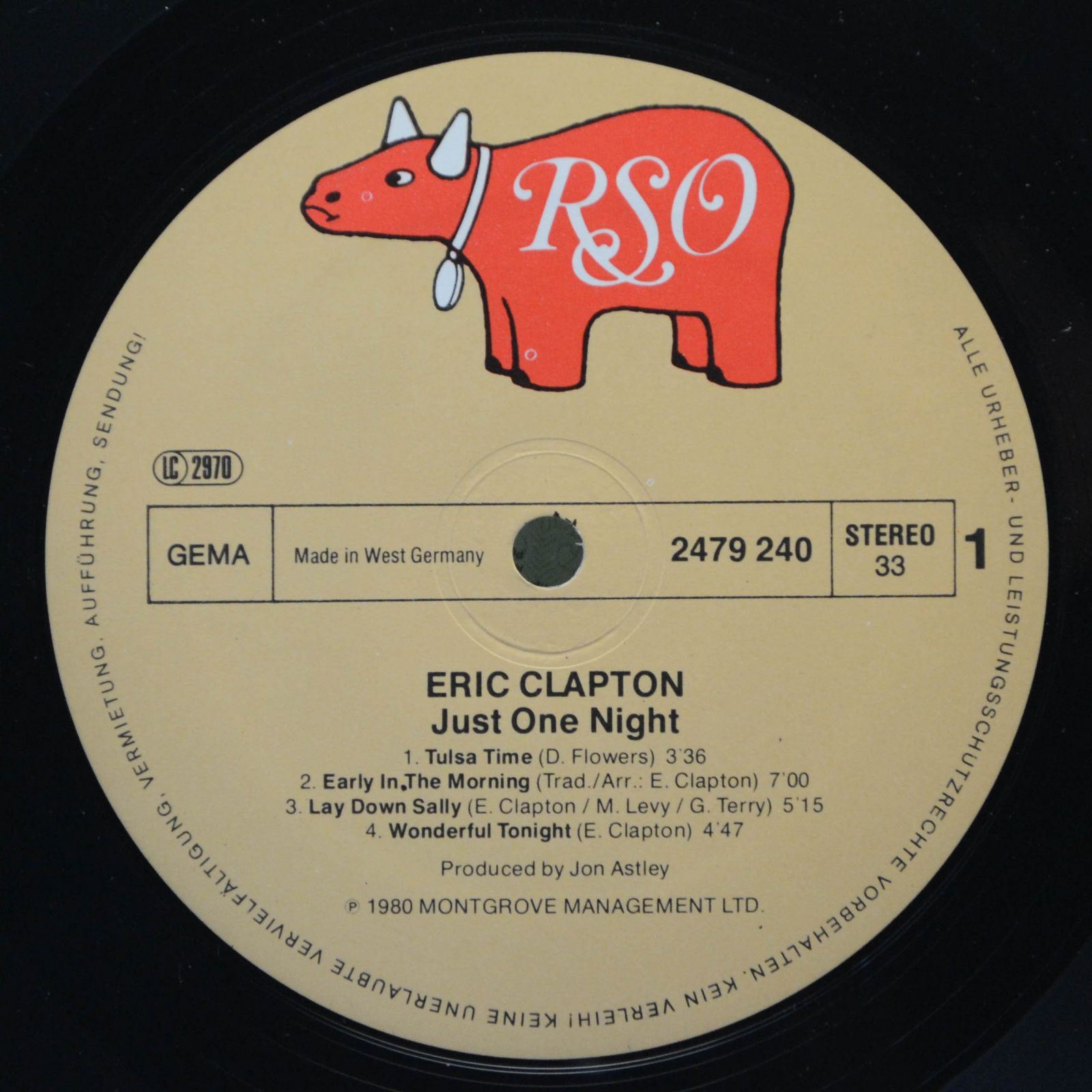 Eric Clapton — Just One Night (2LP), 1980