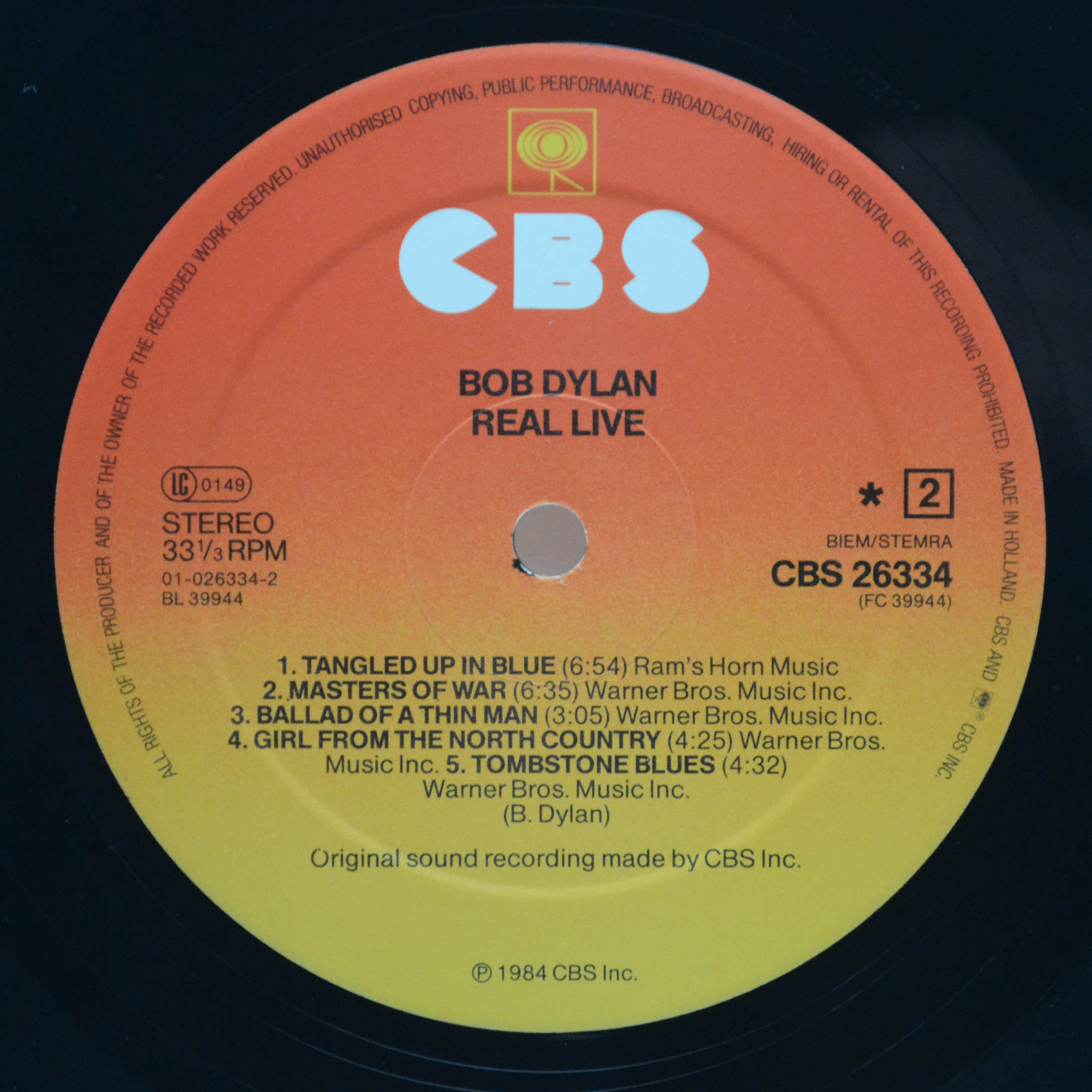 Bob Dylan — Real Live, 1984