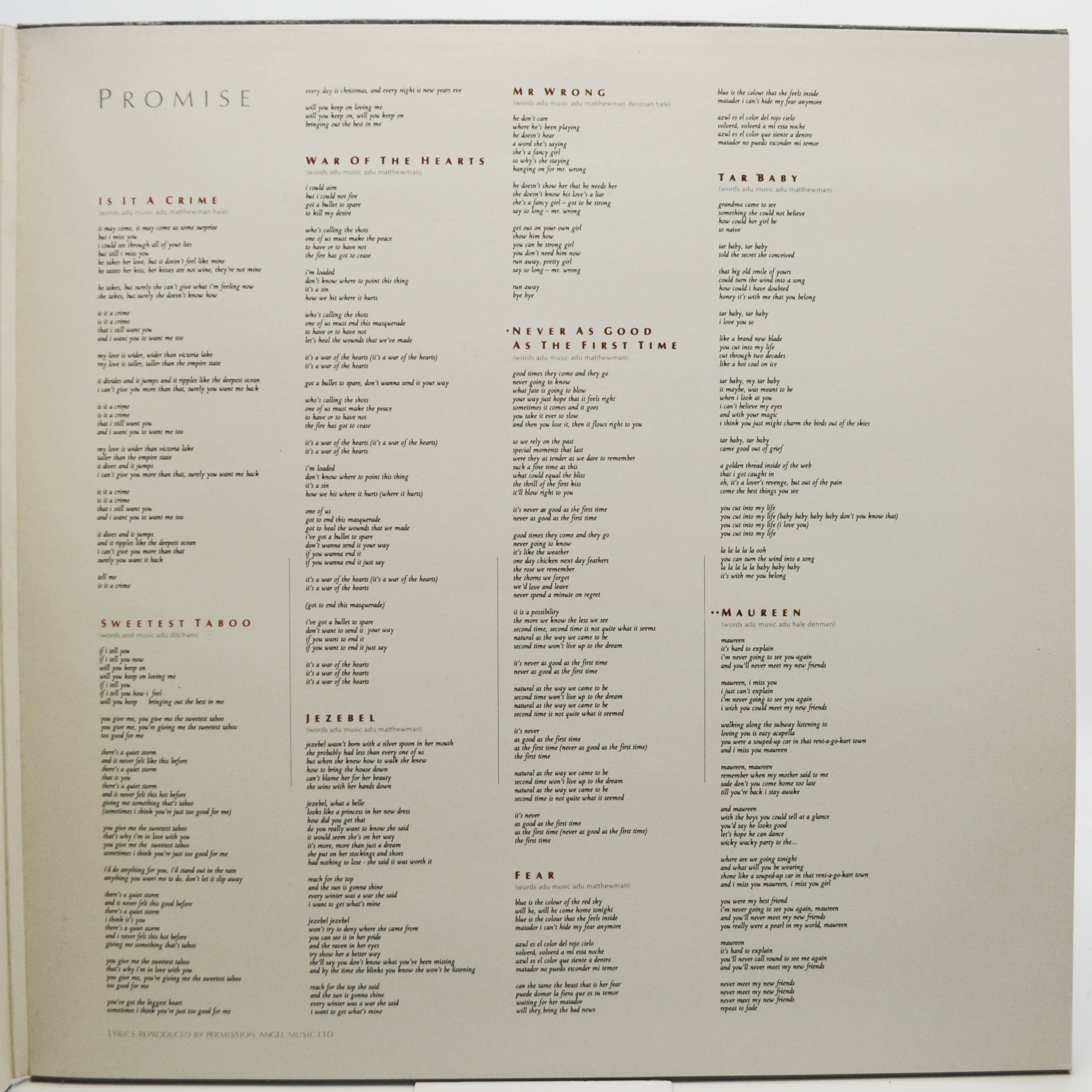 Sade — Promise, 1985