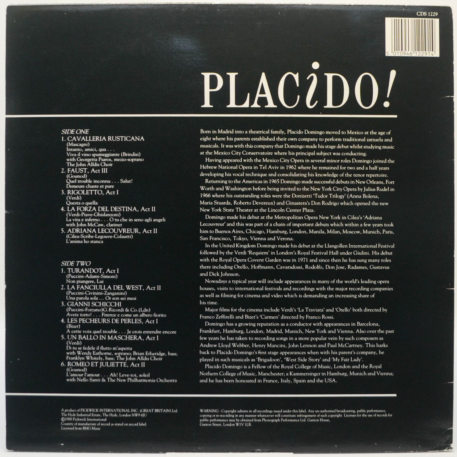 Placido Domingo — Placido!, 1988