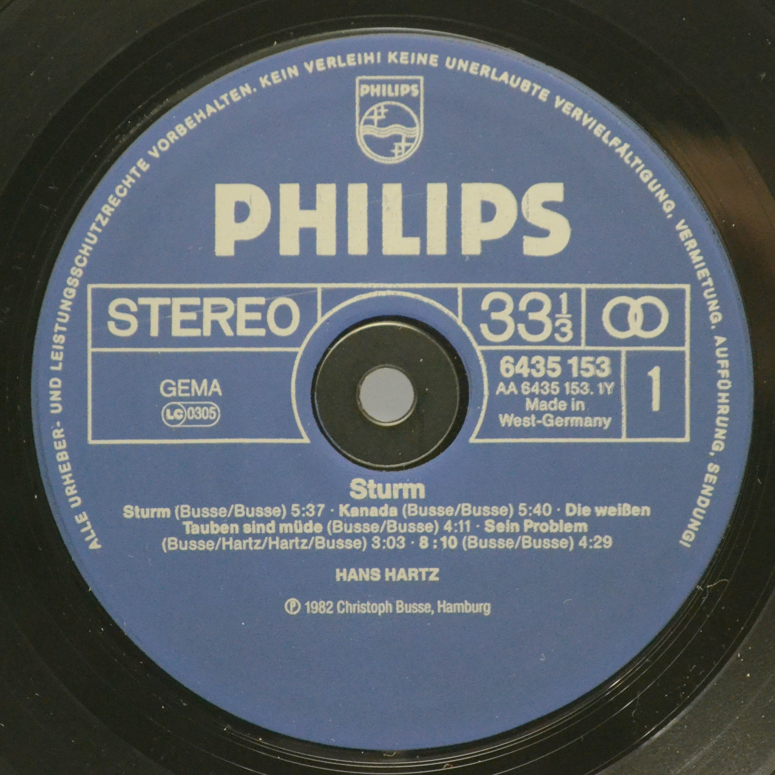 Hans Hartz — Sturm!, 1982