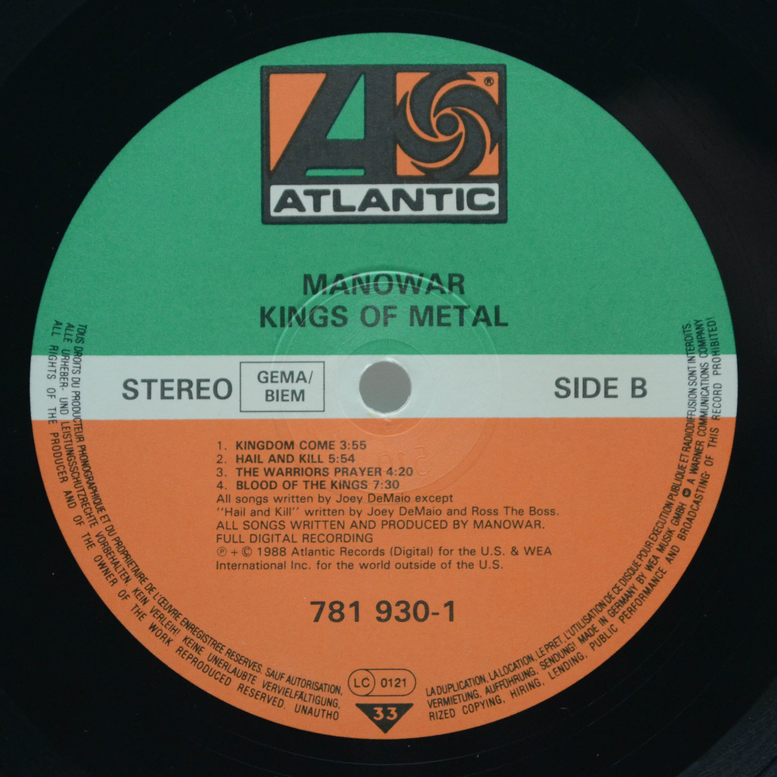 Manowar — Kings Of Metal, 1988