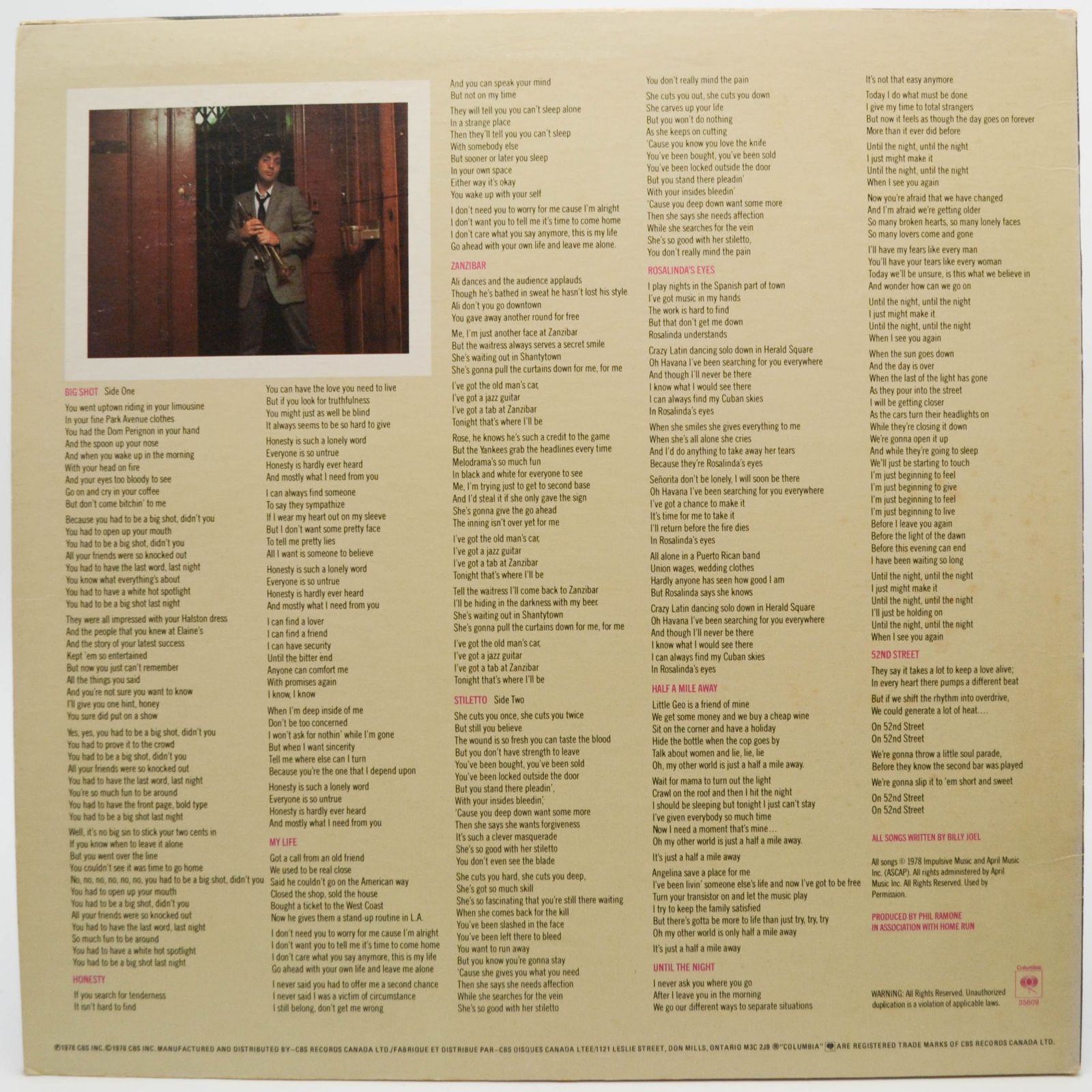 Billy Joel — 52nd Street, 1978