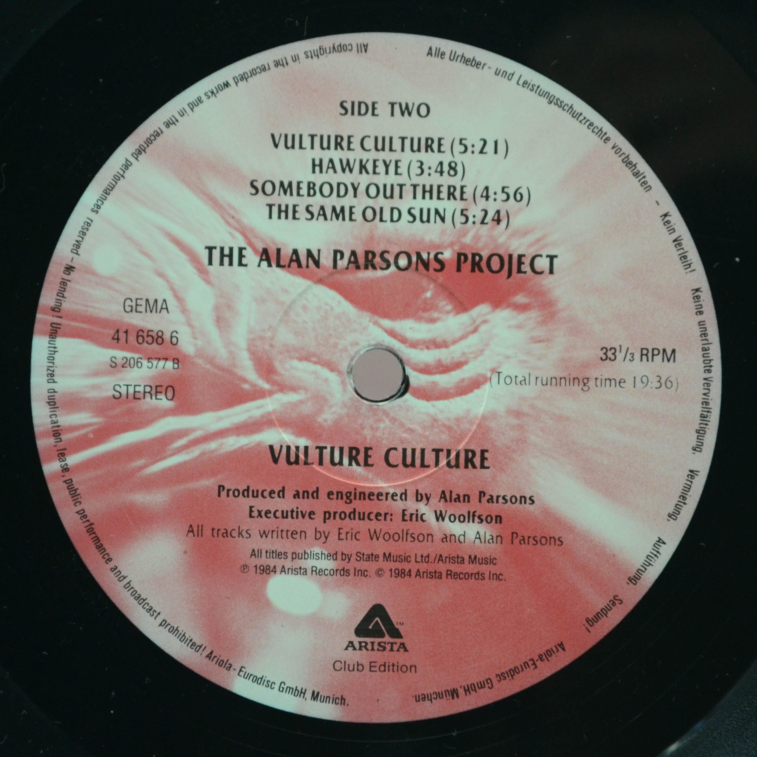 Alan Parsons Project — Vulture Culture, 1985
