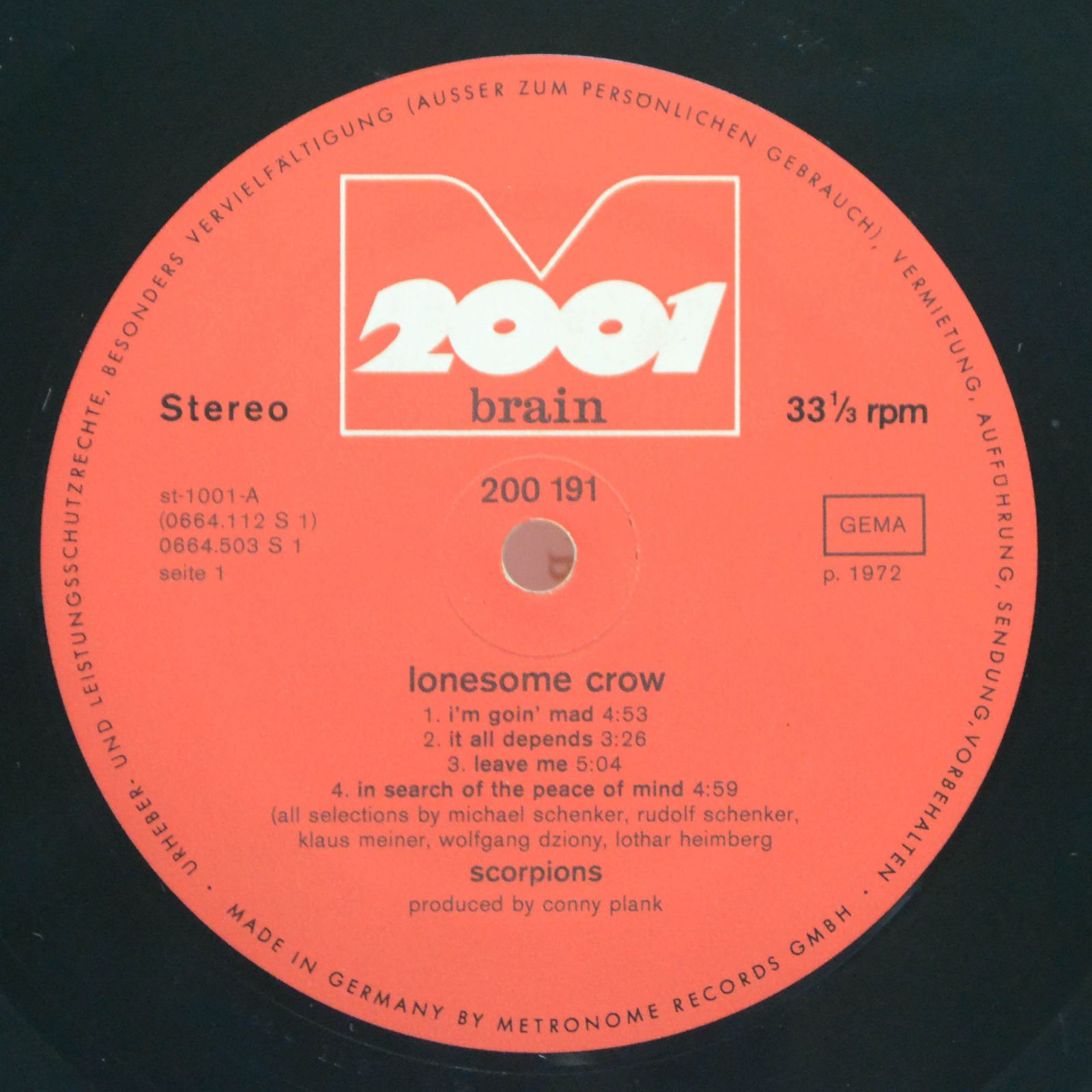 Scorpions — Lonesome Crow, 1972