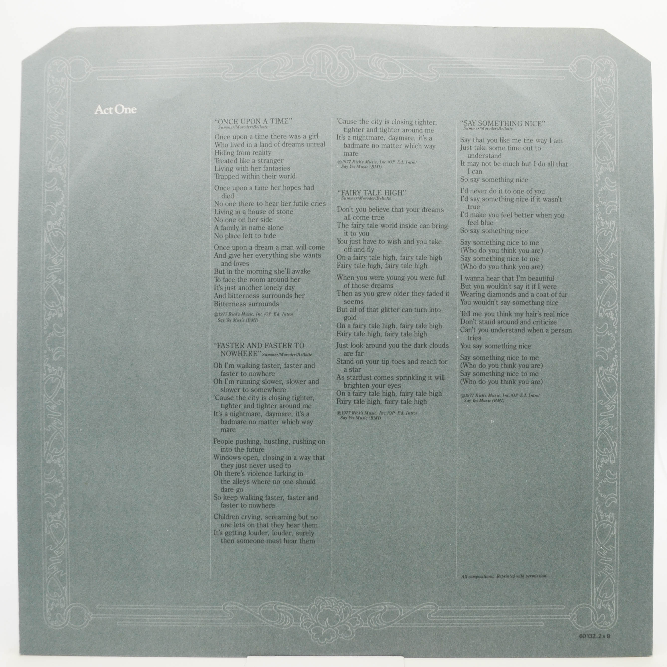 Donna Summer — Once Upon A Time... (2LP), 1977