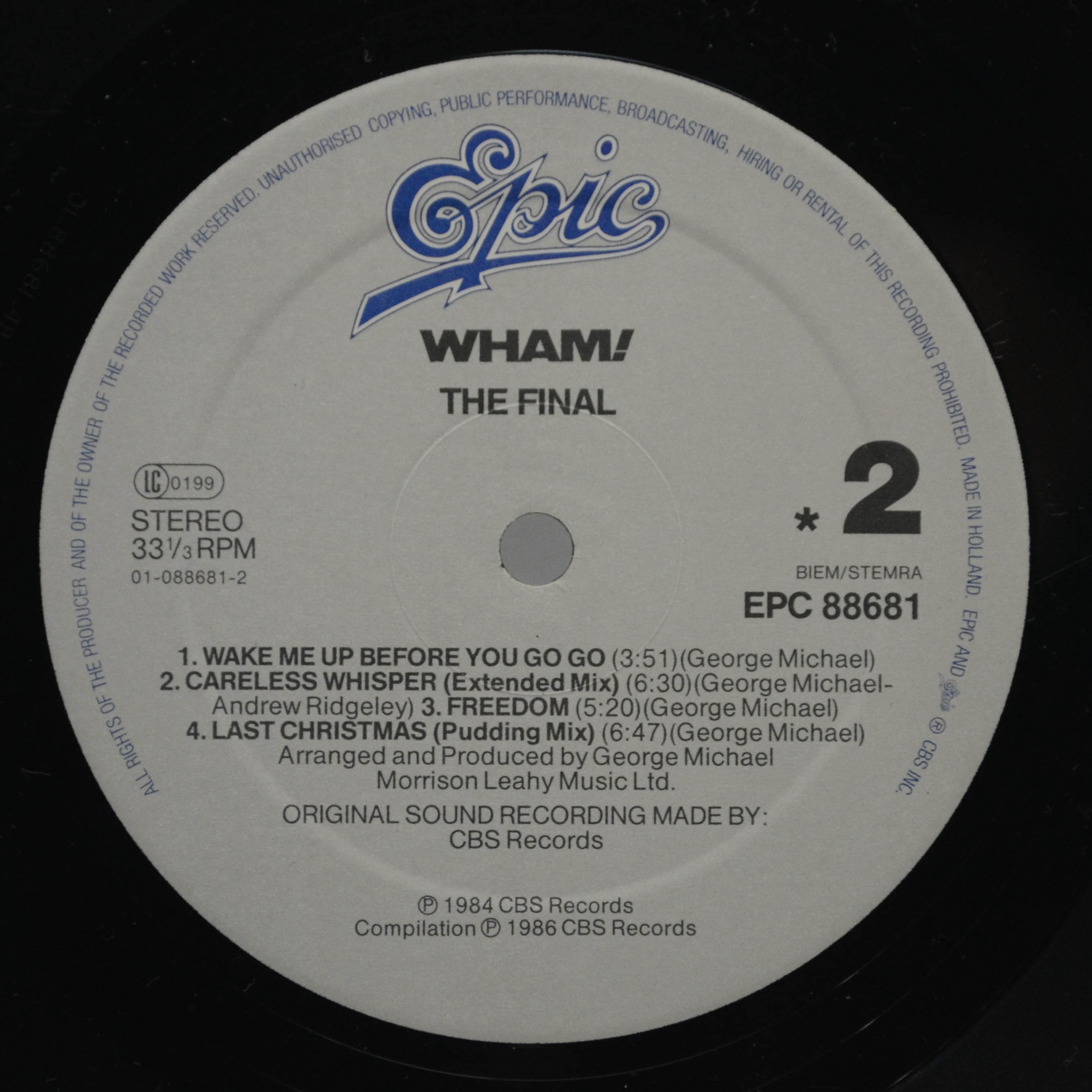 Wham! — The Final (2LP), 1986