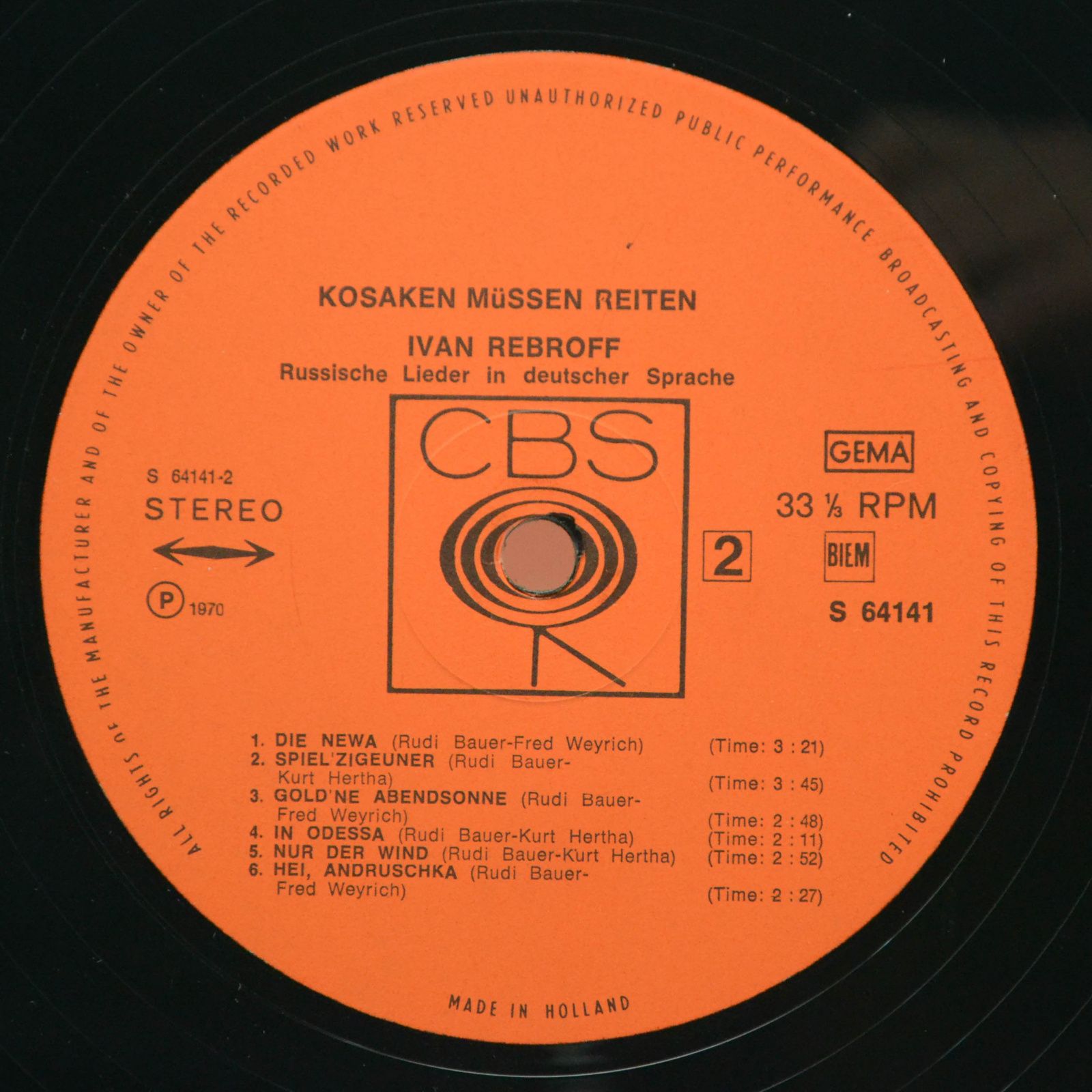 Ivan Rebroff — Kosaken Müssen Reiten, 1970