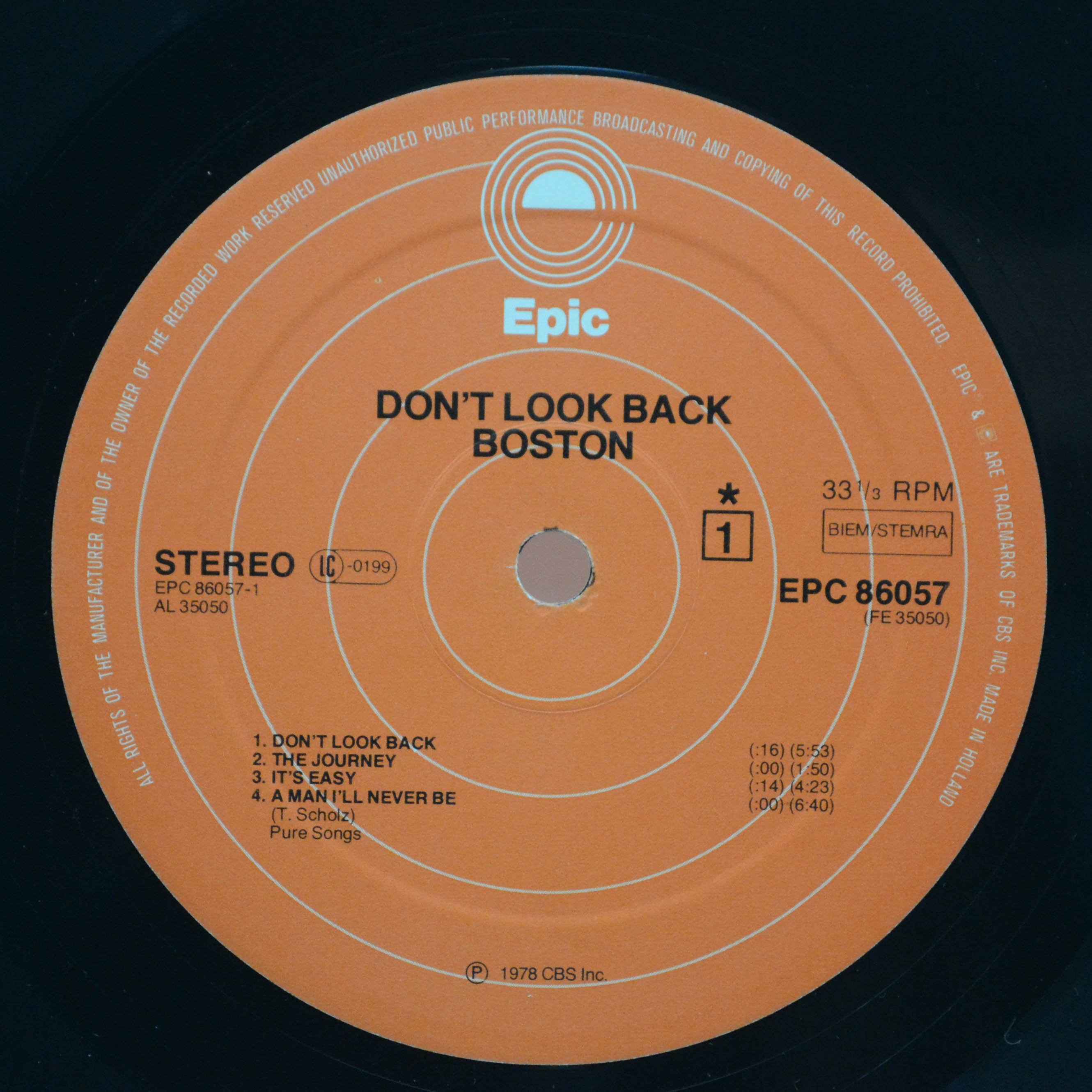 Boston — Don't Look Back, 1978