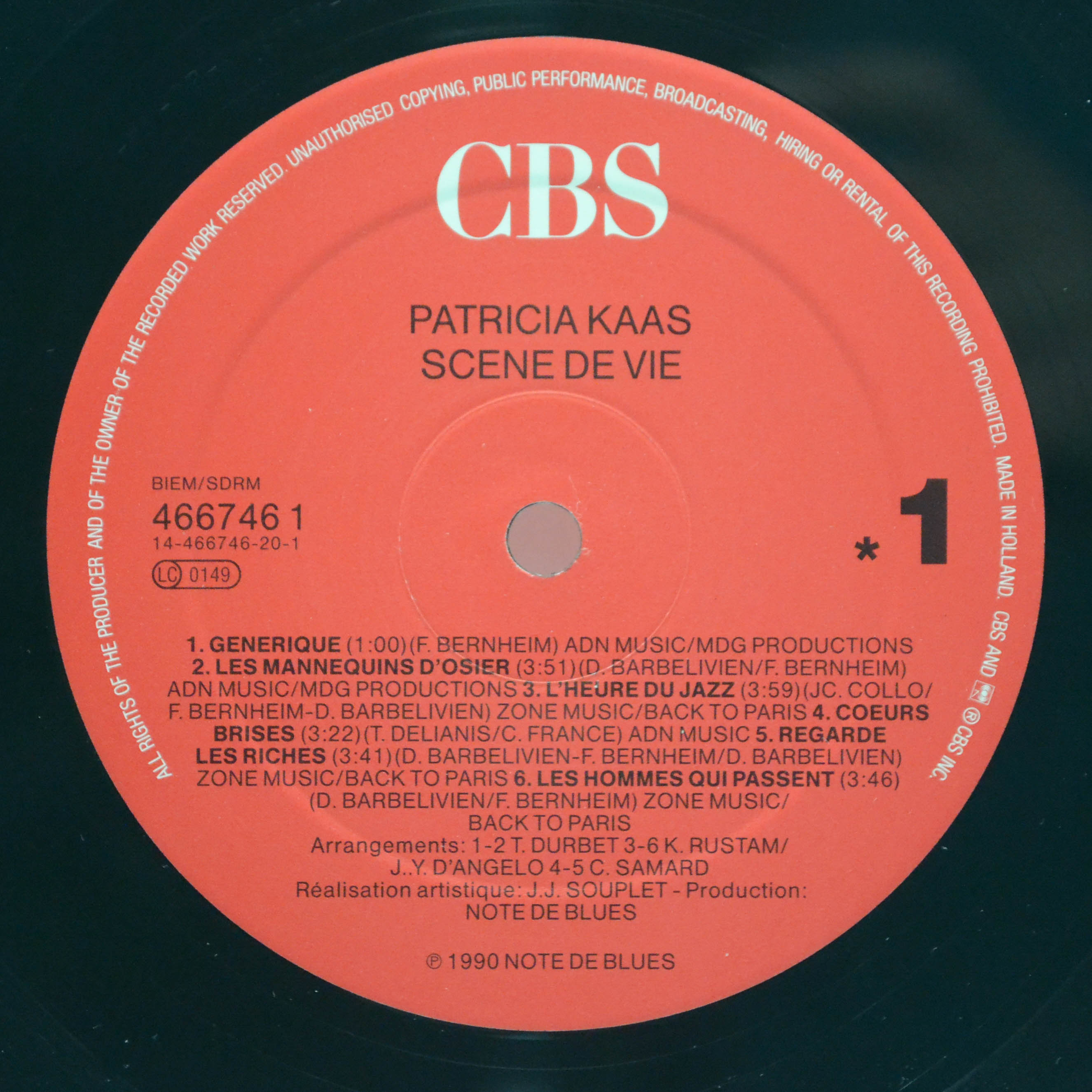 Patricia Kaas — Scène De Vie, 1990