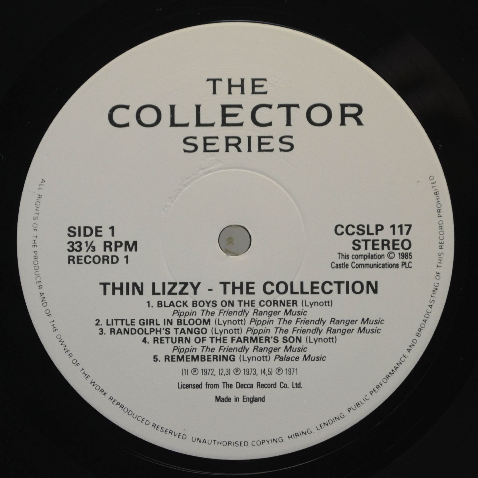 Thin Lizzy — The Collection (2LP, UK), 1985