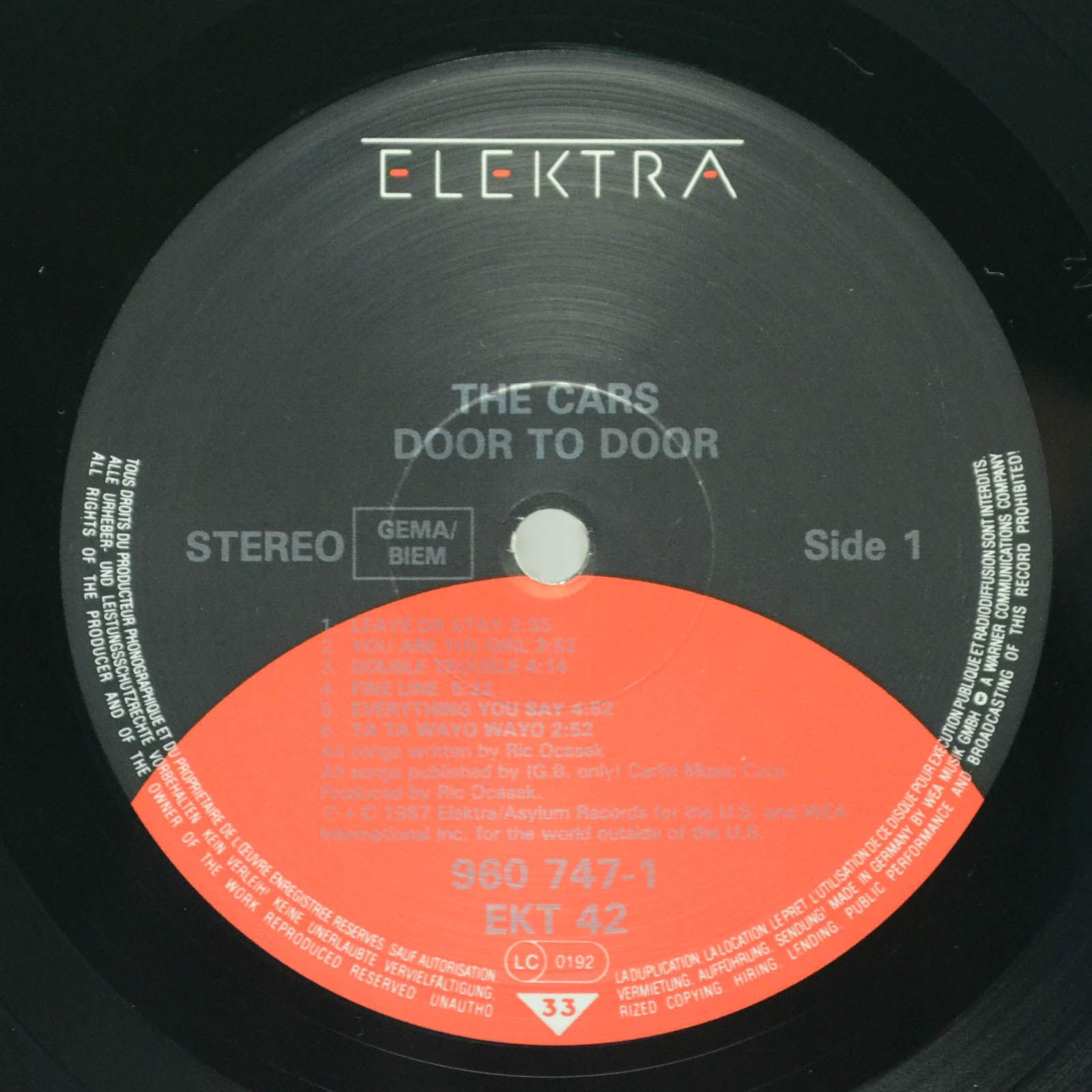 Cars — Door To Door, 1987