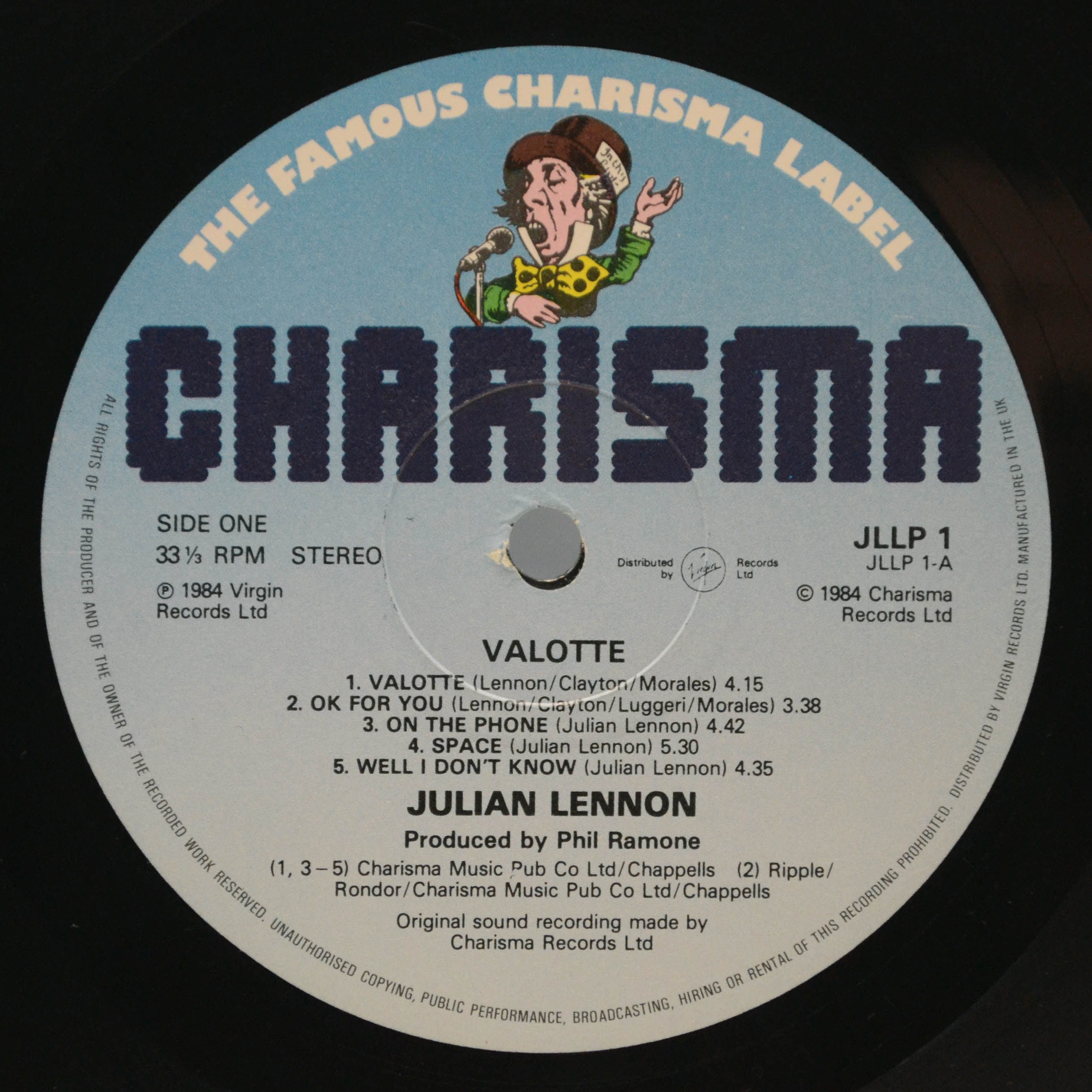 Julian Lennon — Valotte (1-st, UK), 1984
