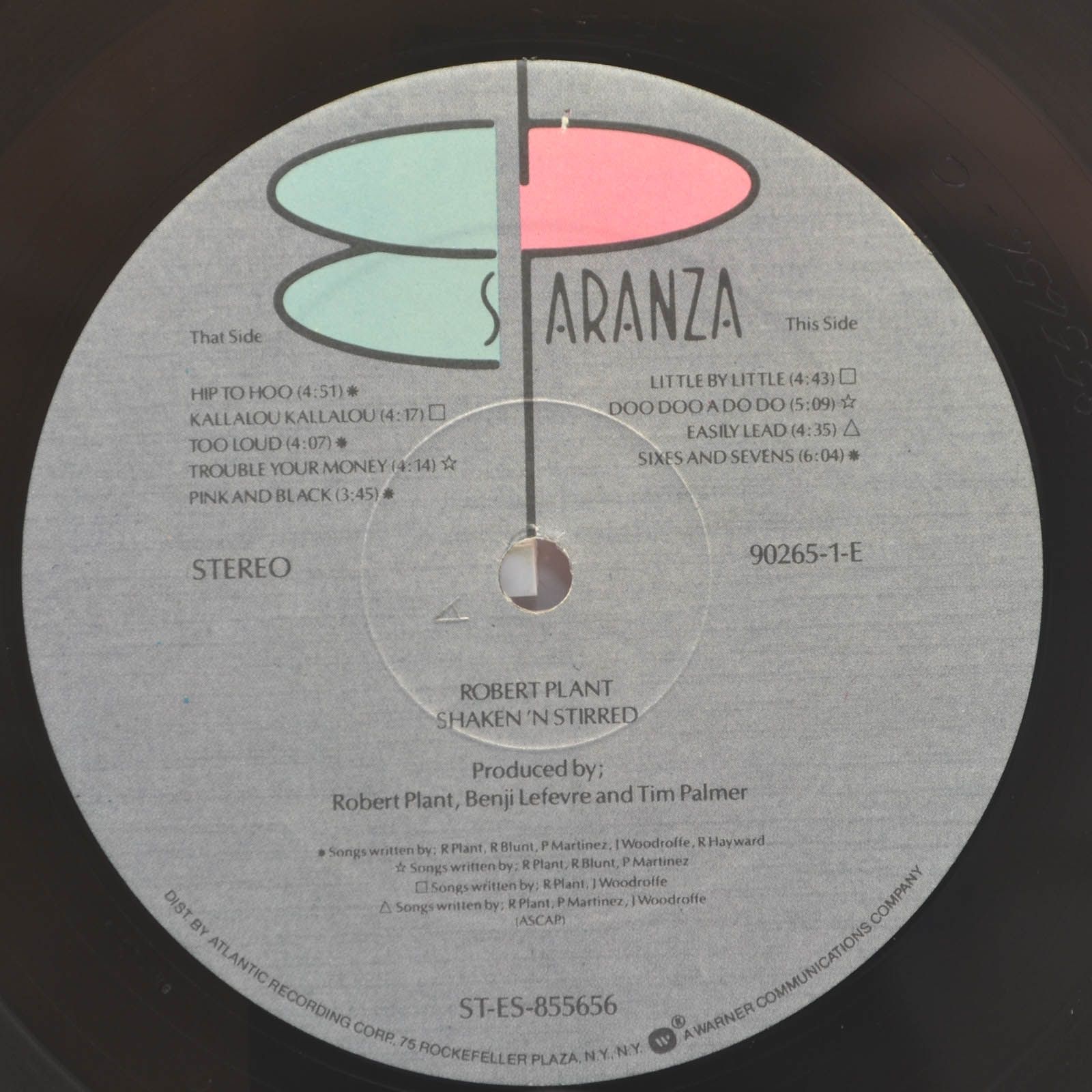 Robert Plant — Shaken 'N' Stirred (USA), 1985