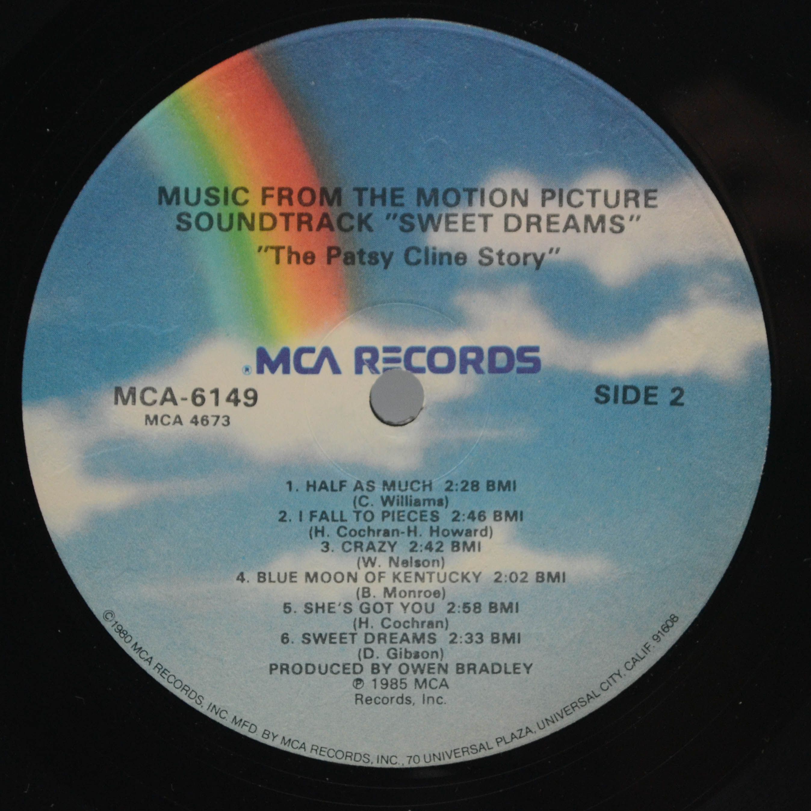 Patsy Cline — Sweet Dreams (1-st, USA), 1985