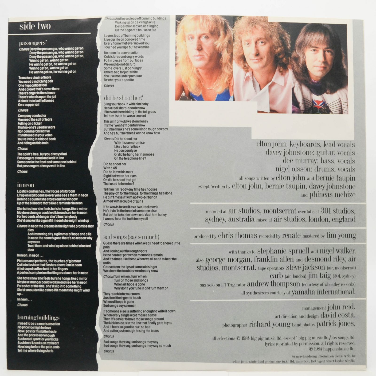 Elton John — Breaking Hearts, 1984