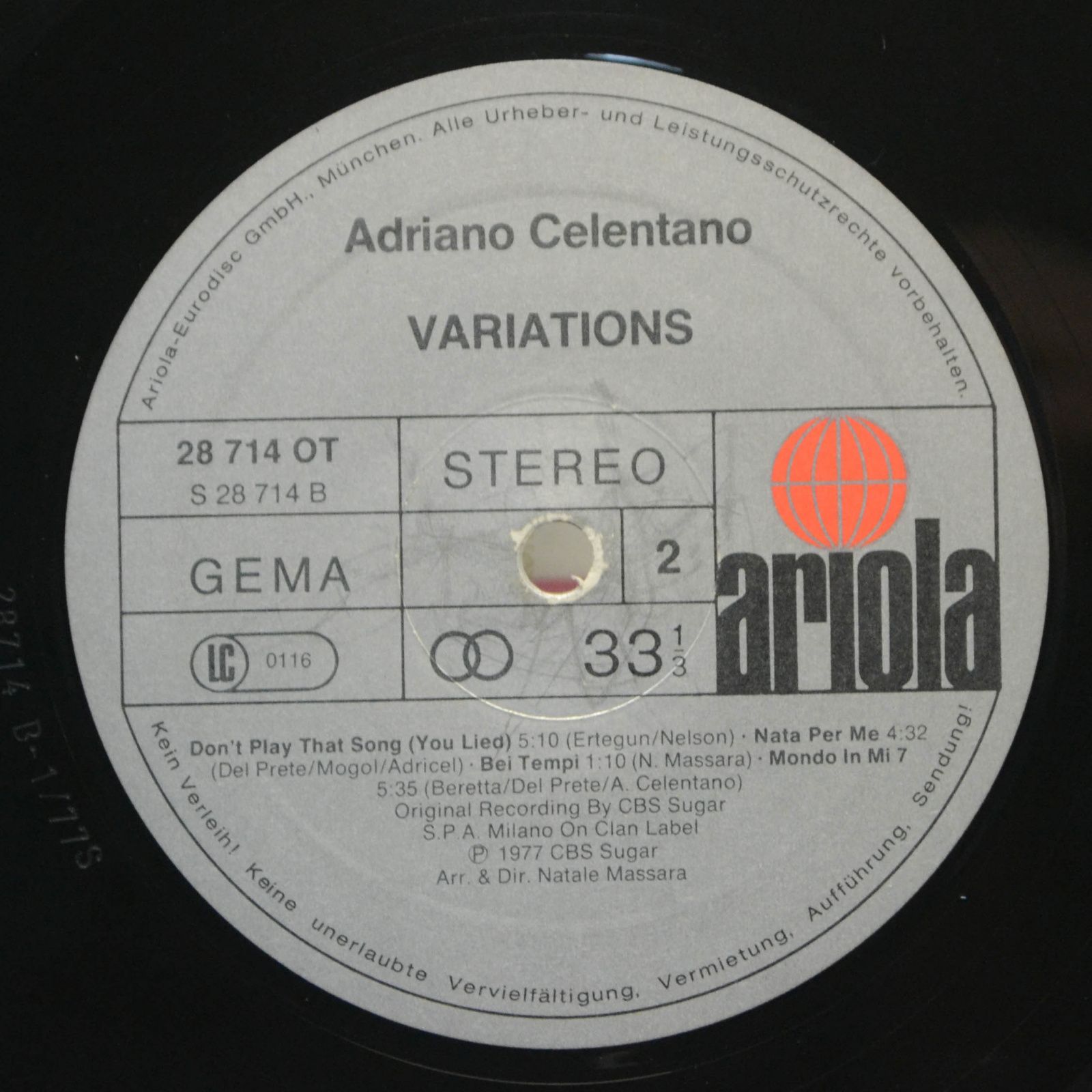 Adriano Celentano — Variations, 1977