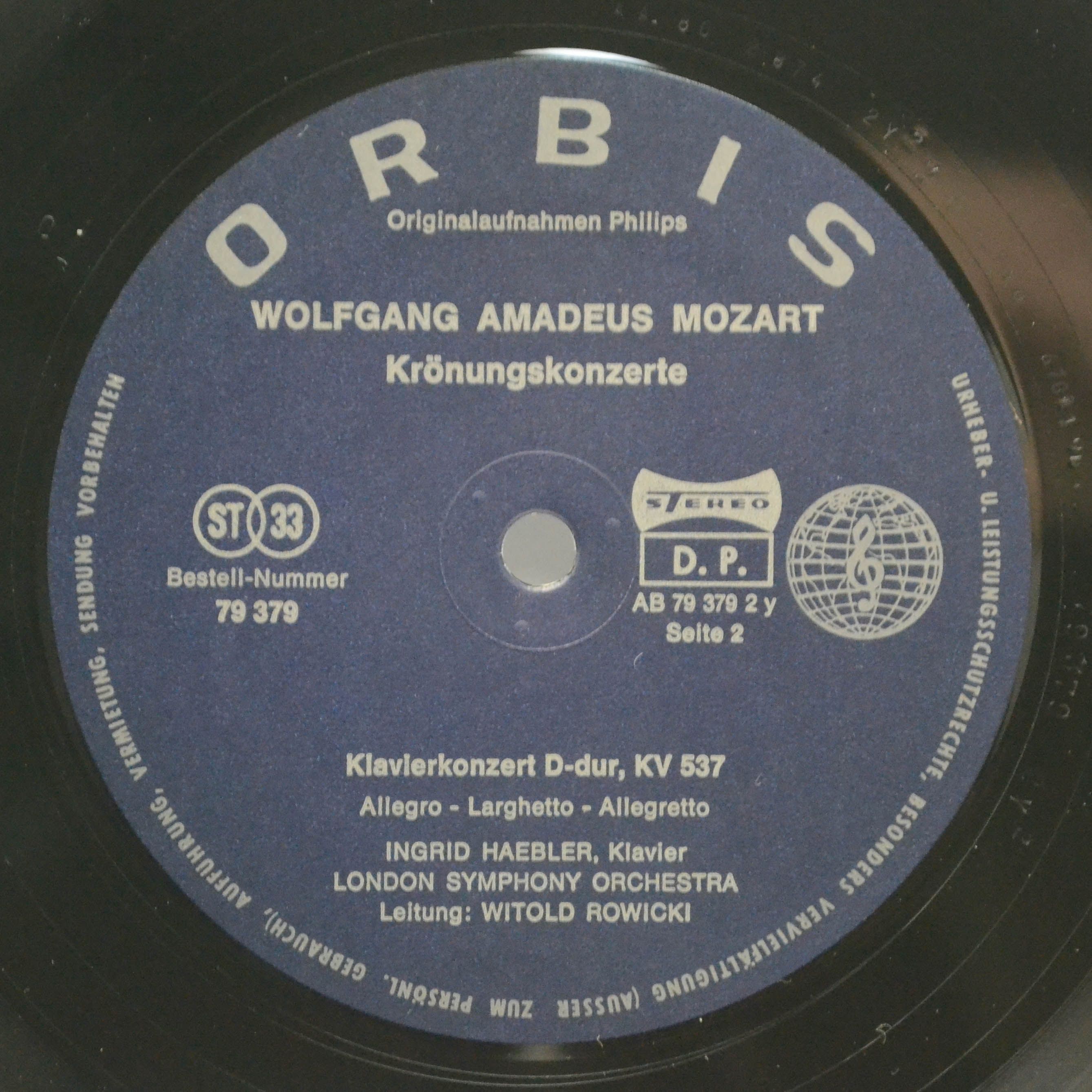 Mozart, Ingrid Haebler, Witold Rowicki — Krönungskonzerte, 1963