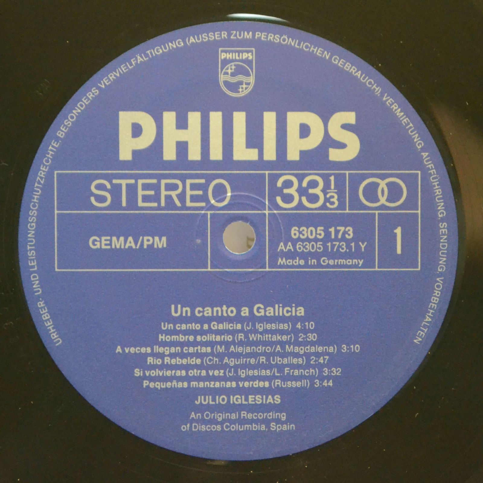 Julio Iglesias — Un Canto A Galicia, 1972