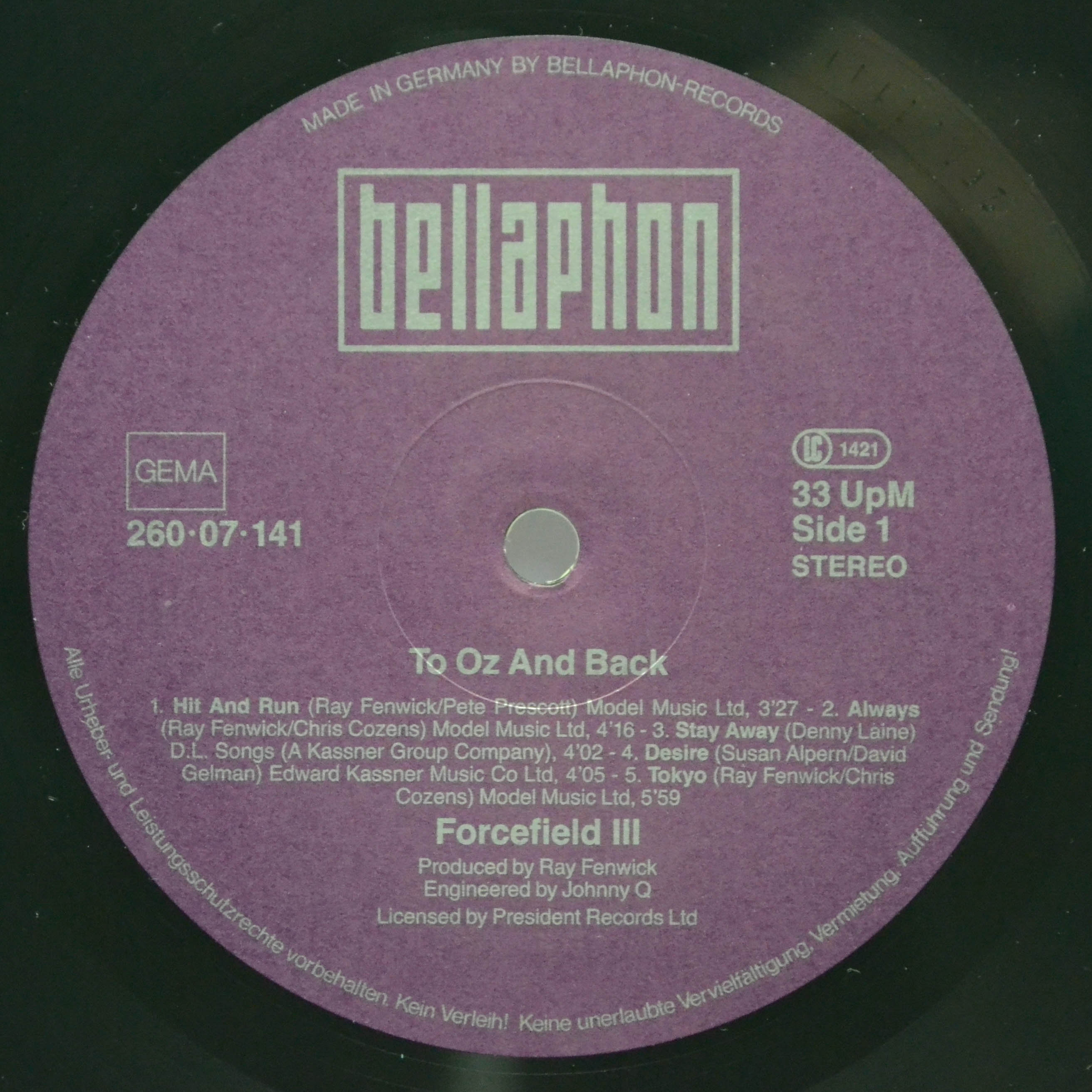 Forcefield — To Oz And Back, 1990