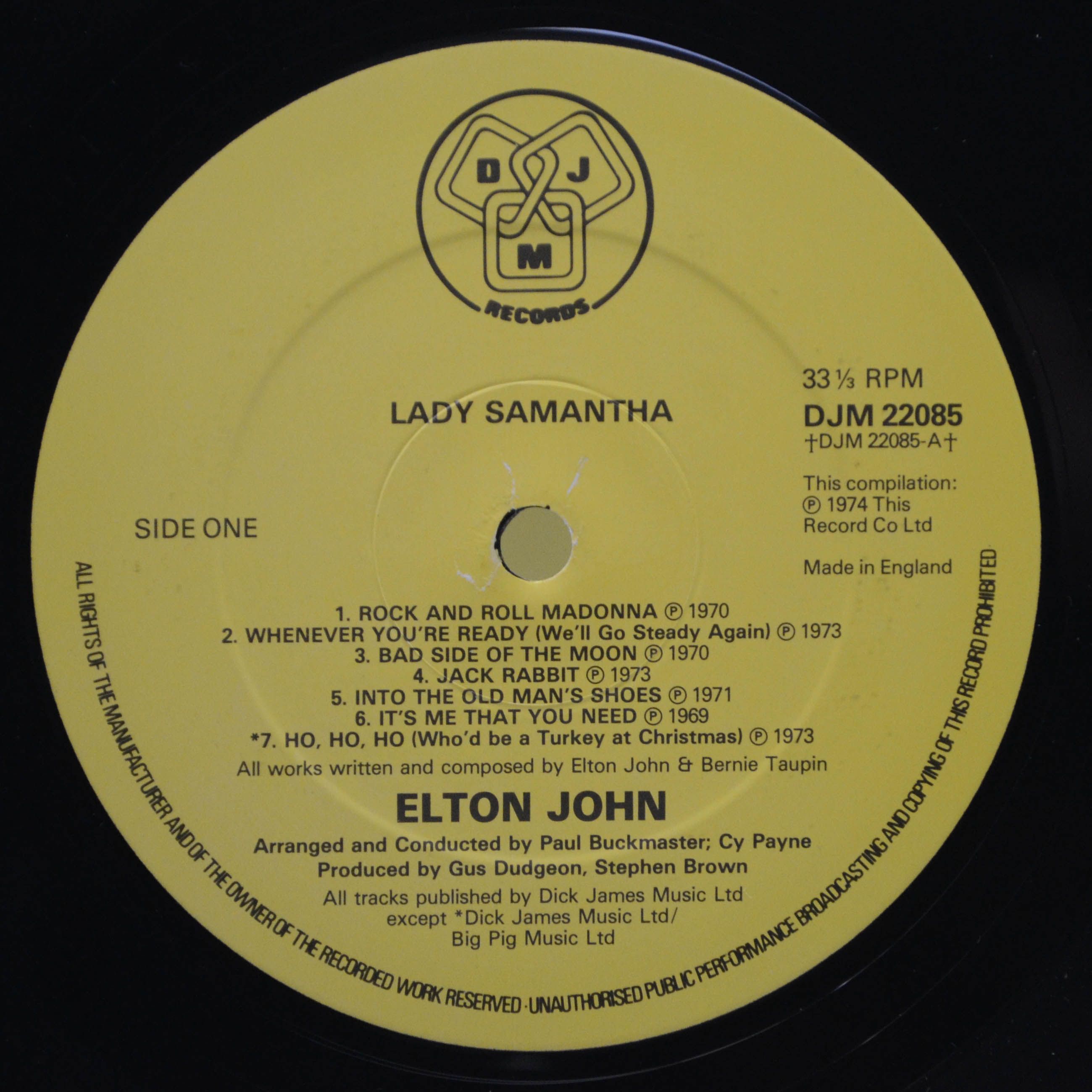 Elton John — Lady Samantha (UK), 1980