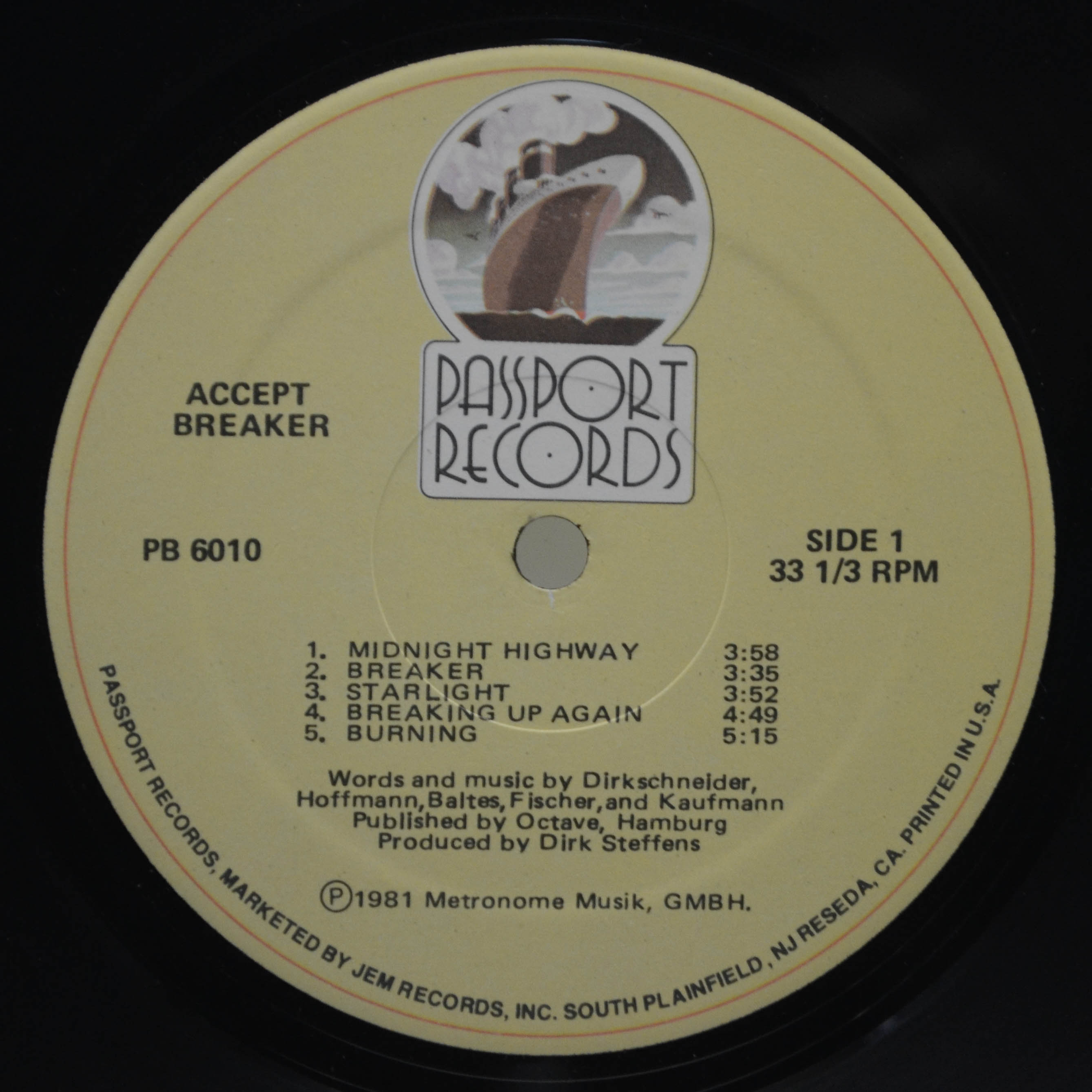 Accept — Breaker (USA), 1981