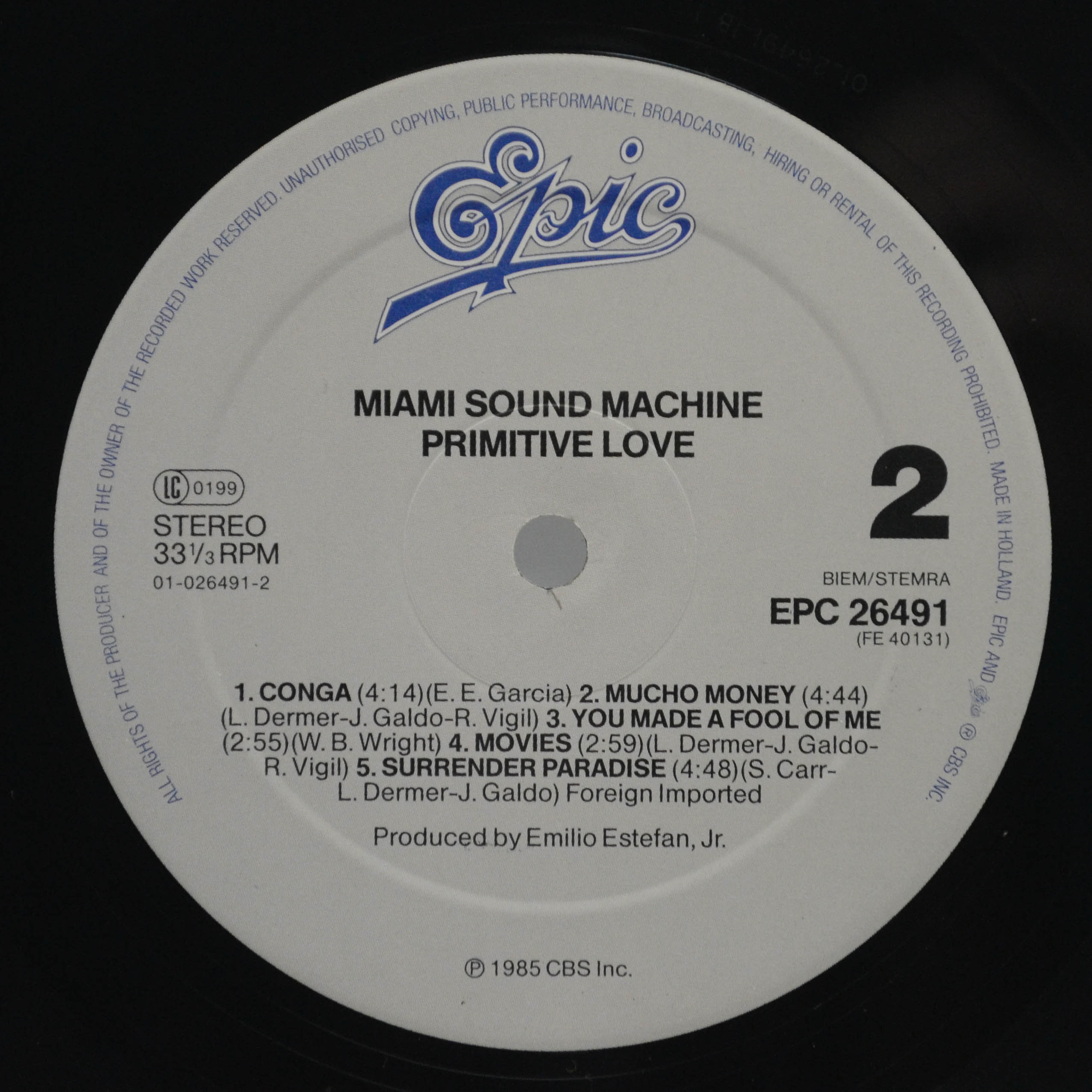Miami Sound Machine — Primitive Love, 1985