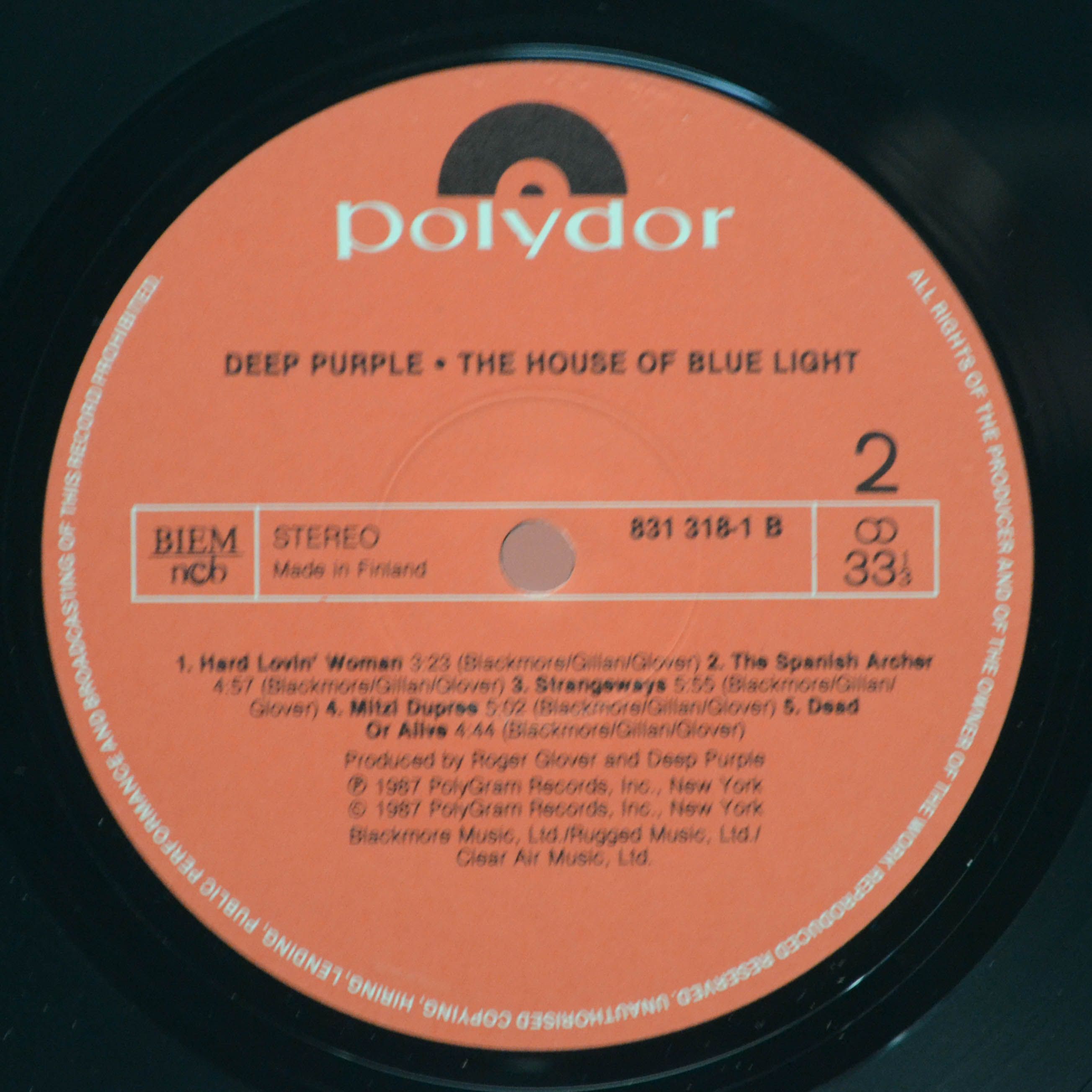 Deep Purple — The House Of Blue Light, 1987