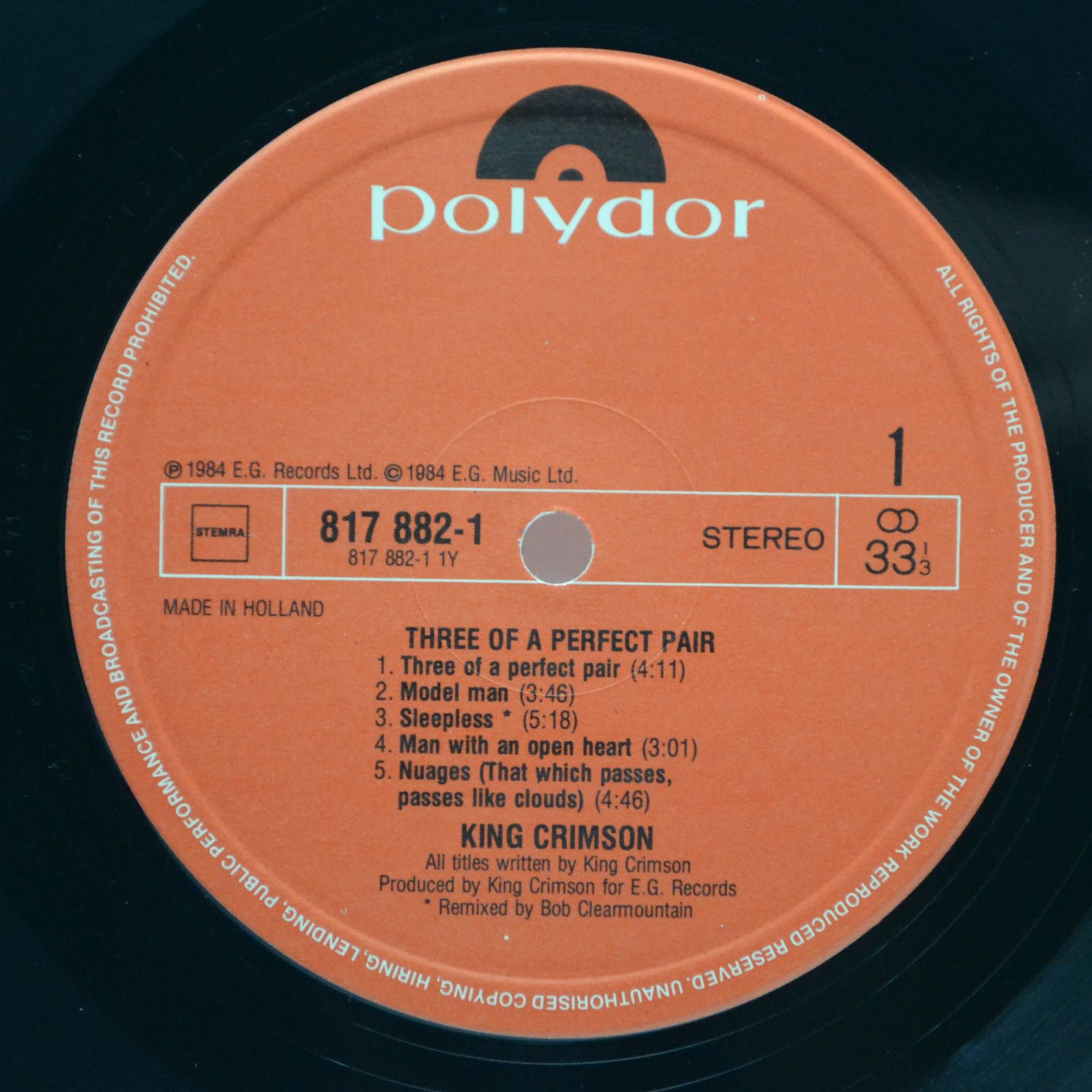 King Crimson — Three Of A Perfect Pair, 1984