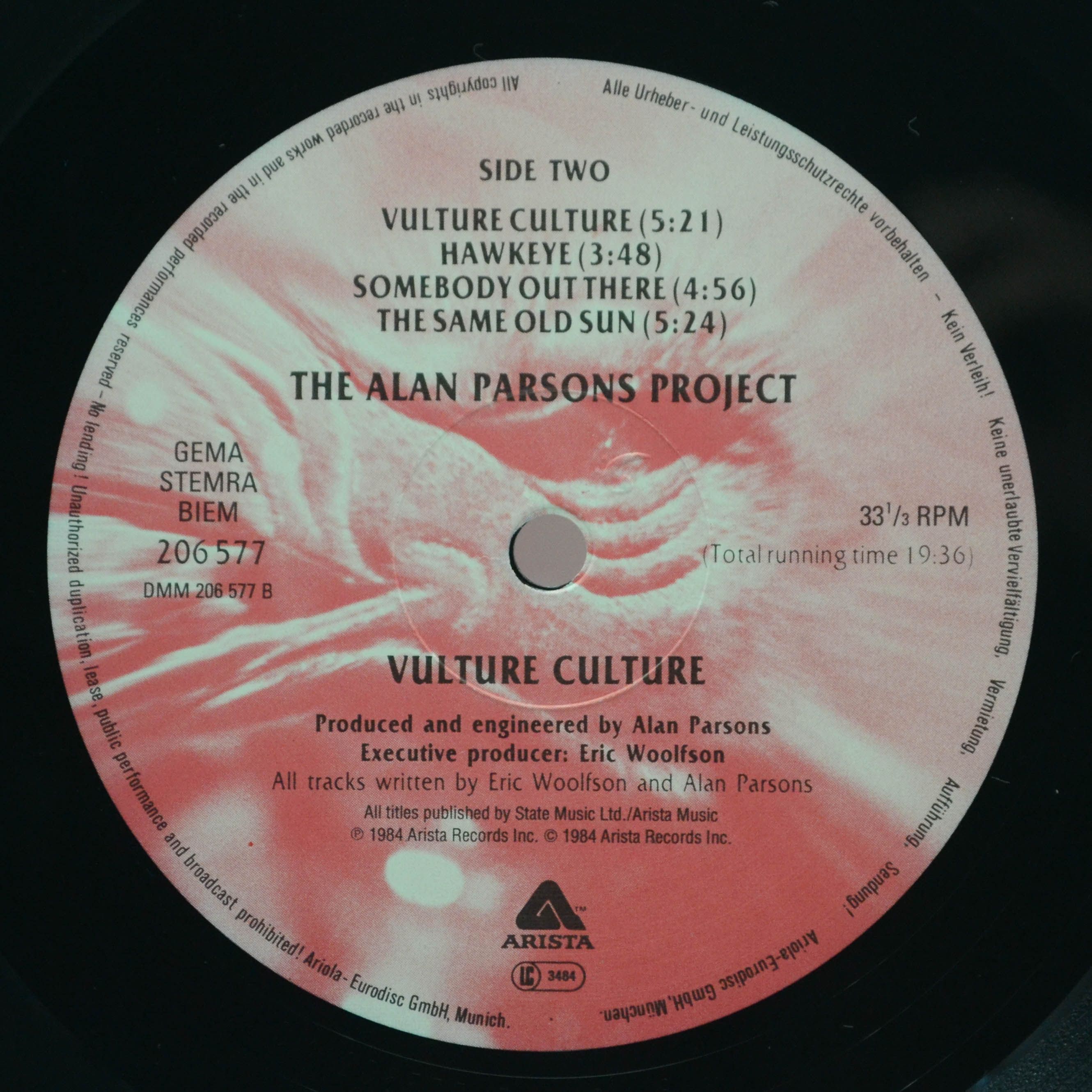 Alan Parsons Project — Vulture Culture, 1985