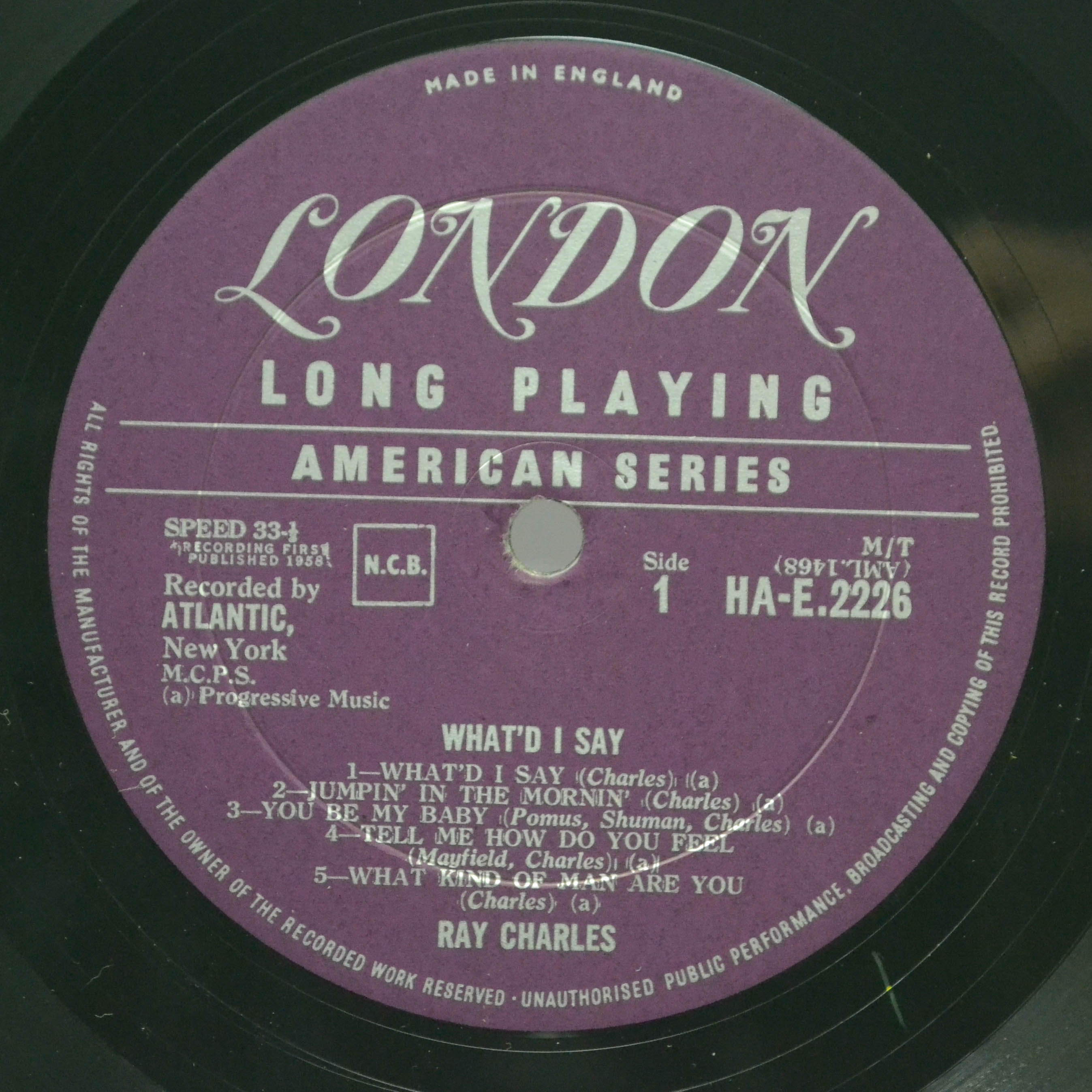 Ray Charles — What'd I Say (UK), 1959