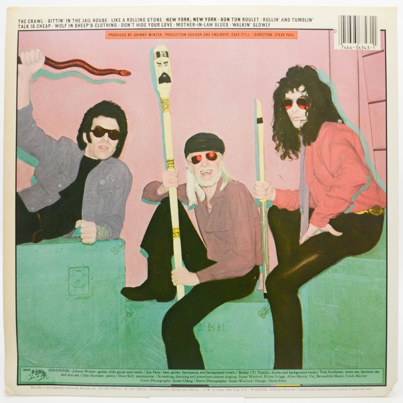 Johnny Winter — Raisin' Cain (1-st, USA), 1980