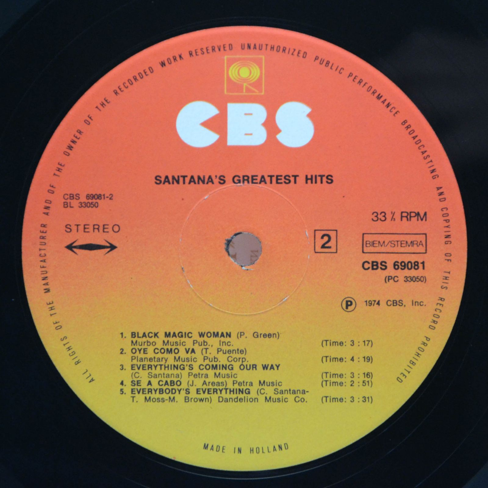 Santana — Santana's Greatest Hits, 1974