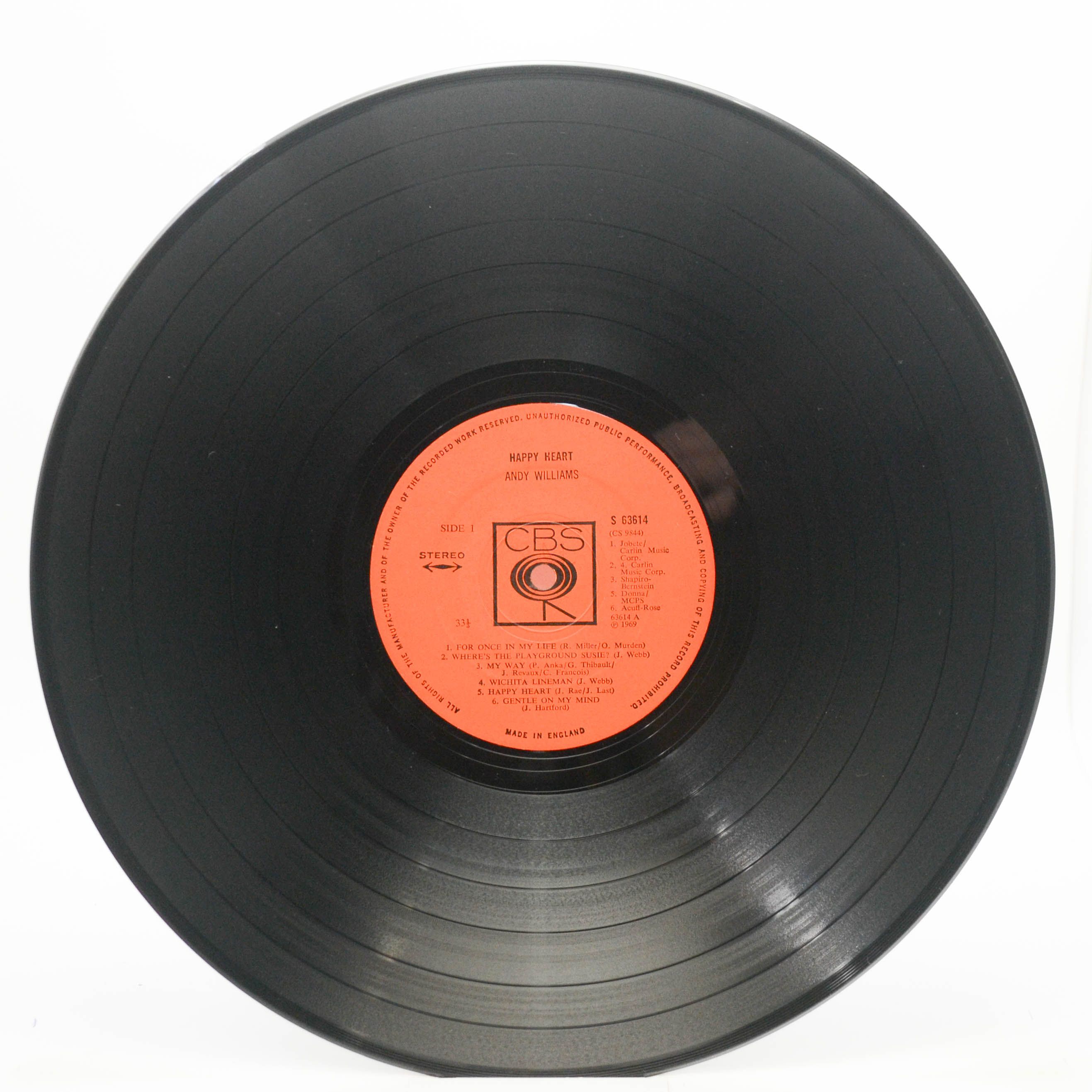 Andy Williams — Happy Heart (UK), 1969