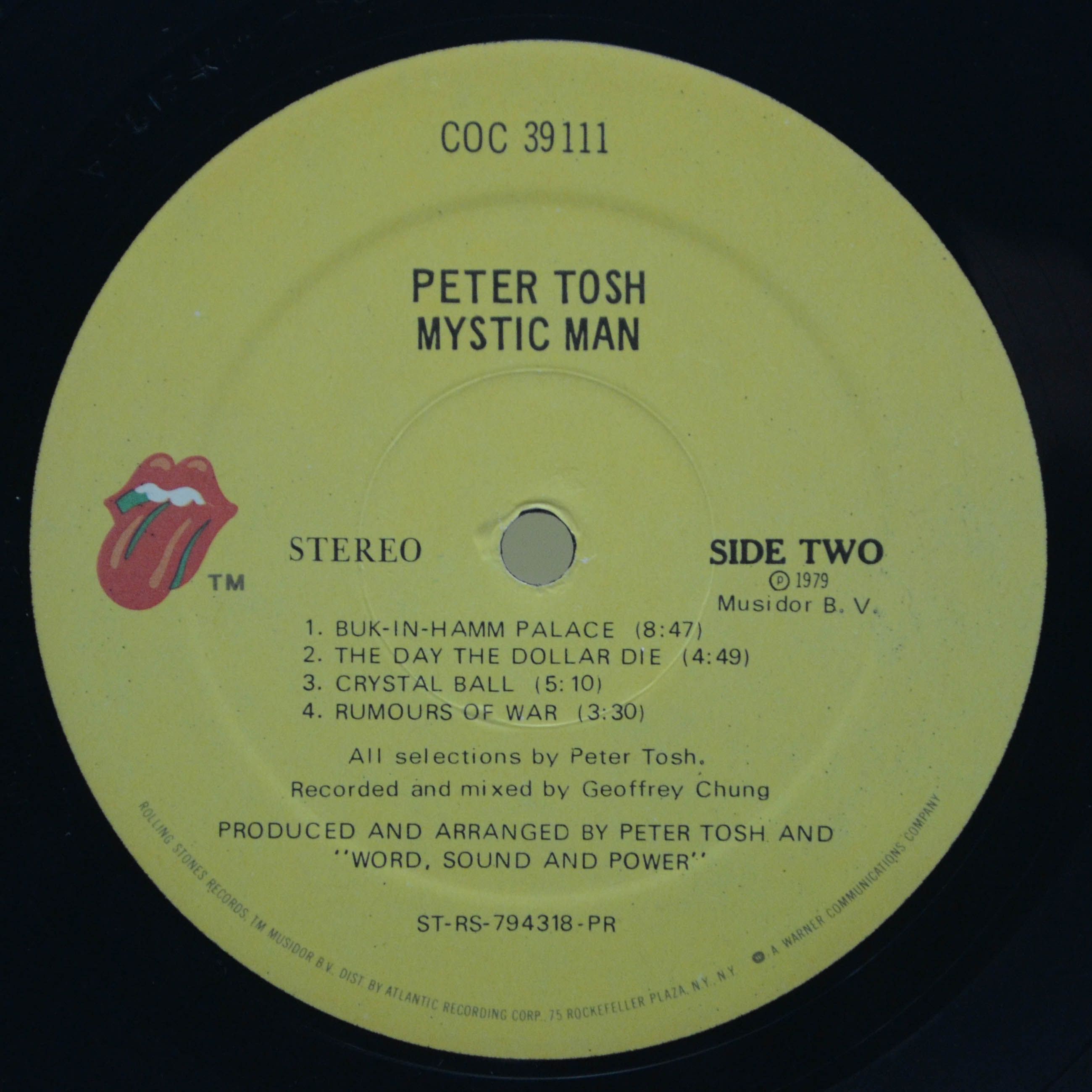 Peter Tosh — Mystic Man (1-st, USA), 1979
