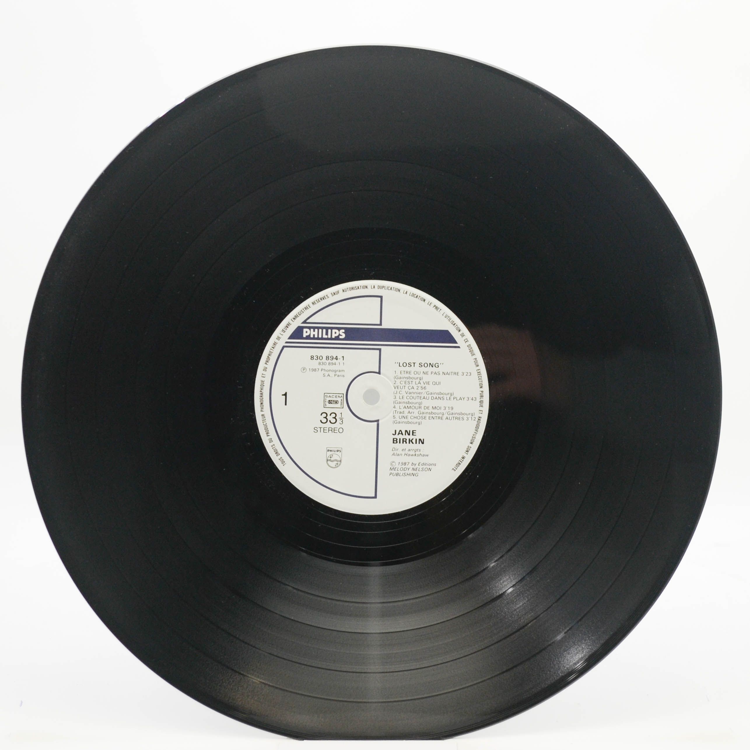 Jane Birkin — Lost Song (1-st, France), 1987