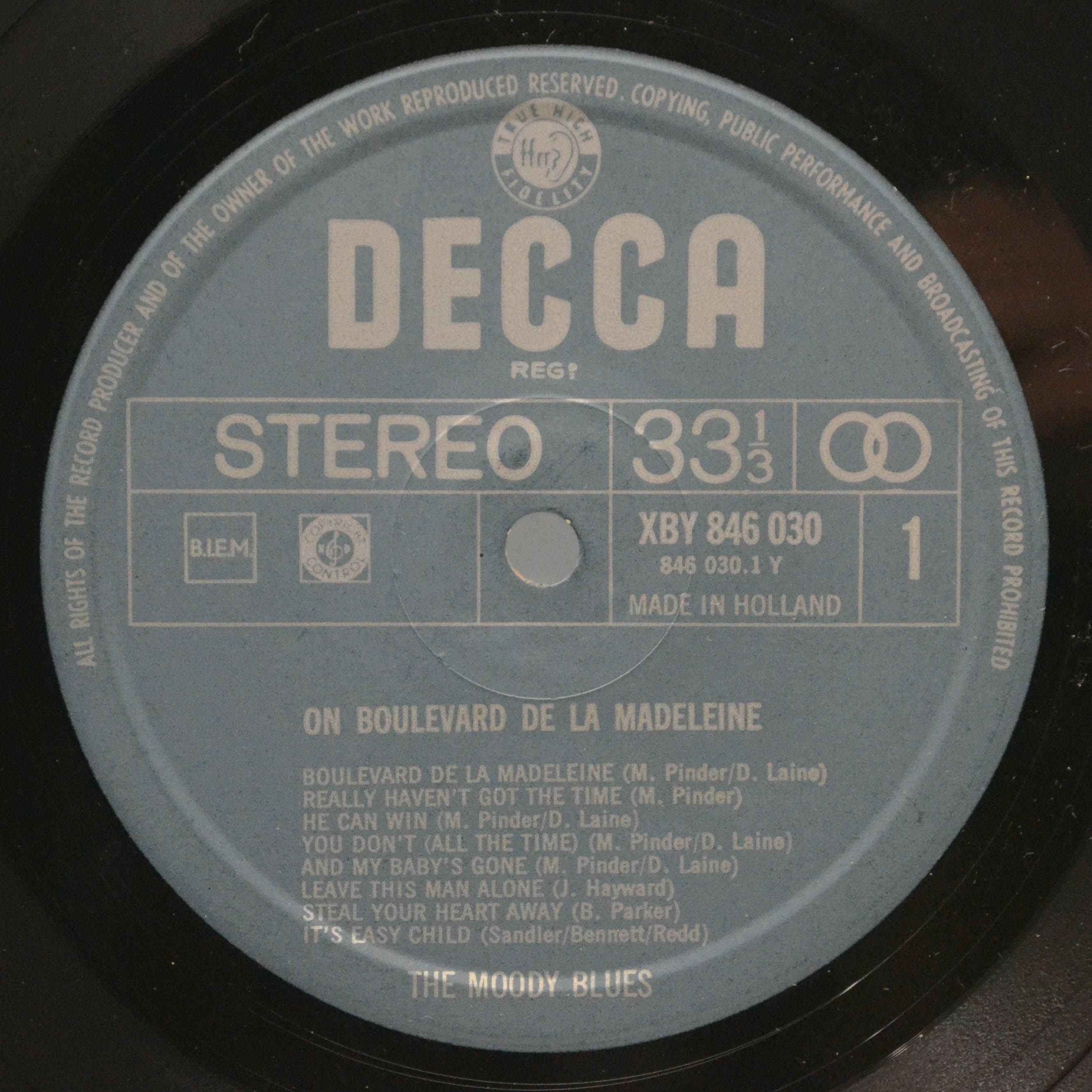 Moody Blues — On Boulevard De La Madeleine, 1968