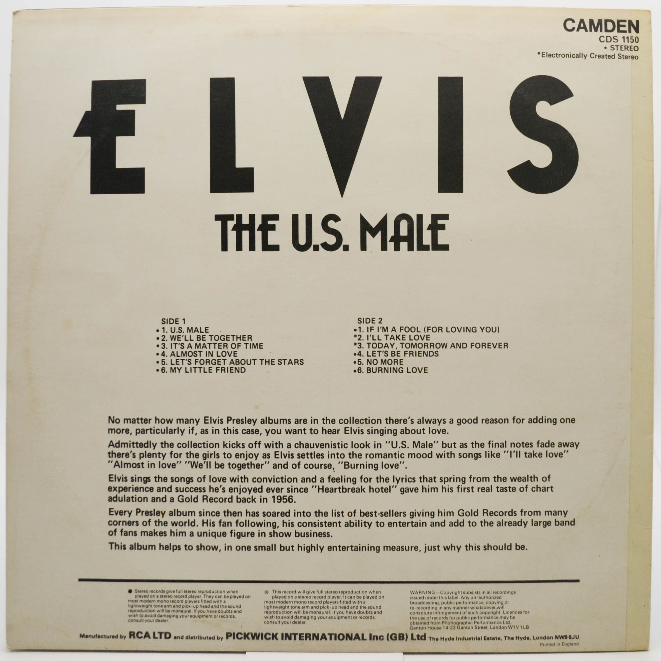 Elvis Presley — The U.S. Male (UK), 1975