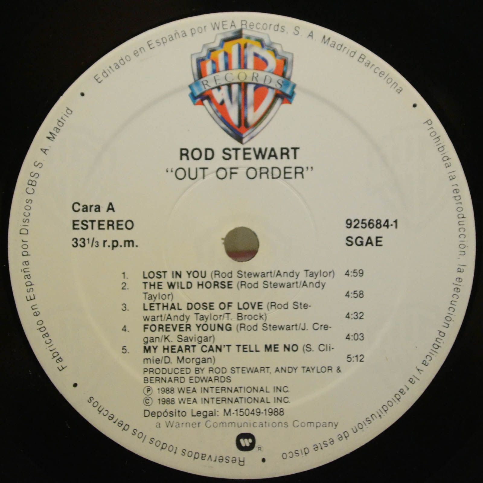 Rod Stewart — Out Of Order, 1988