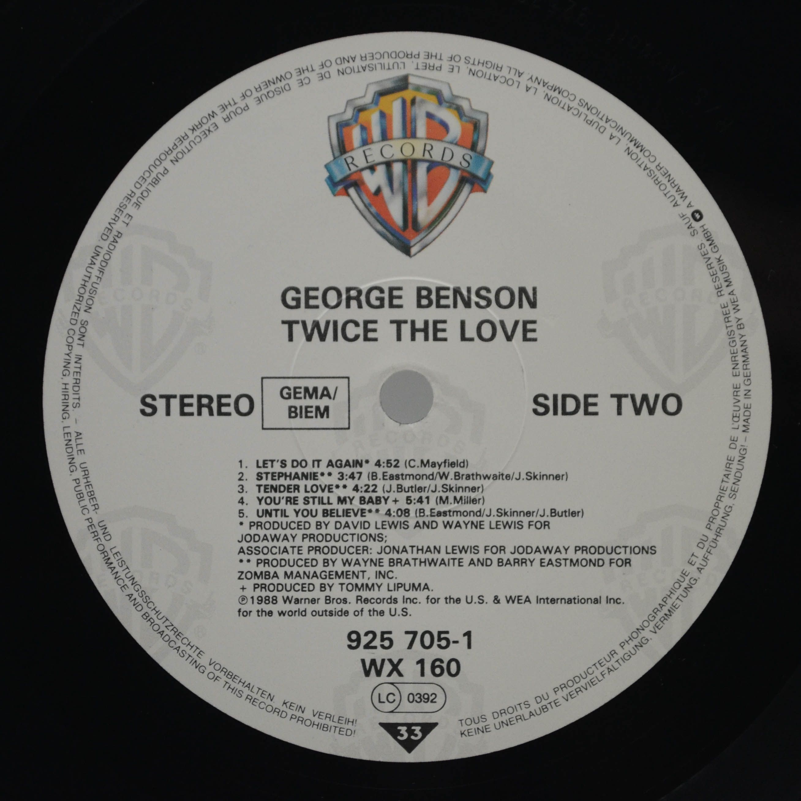 George Benson — Twice The Love, 1988