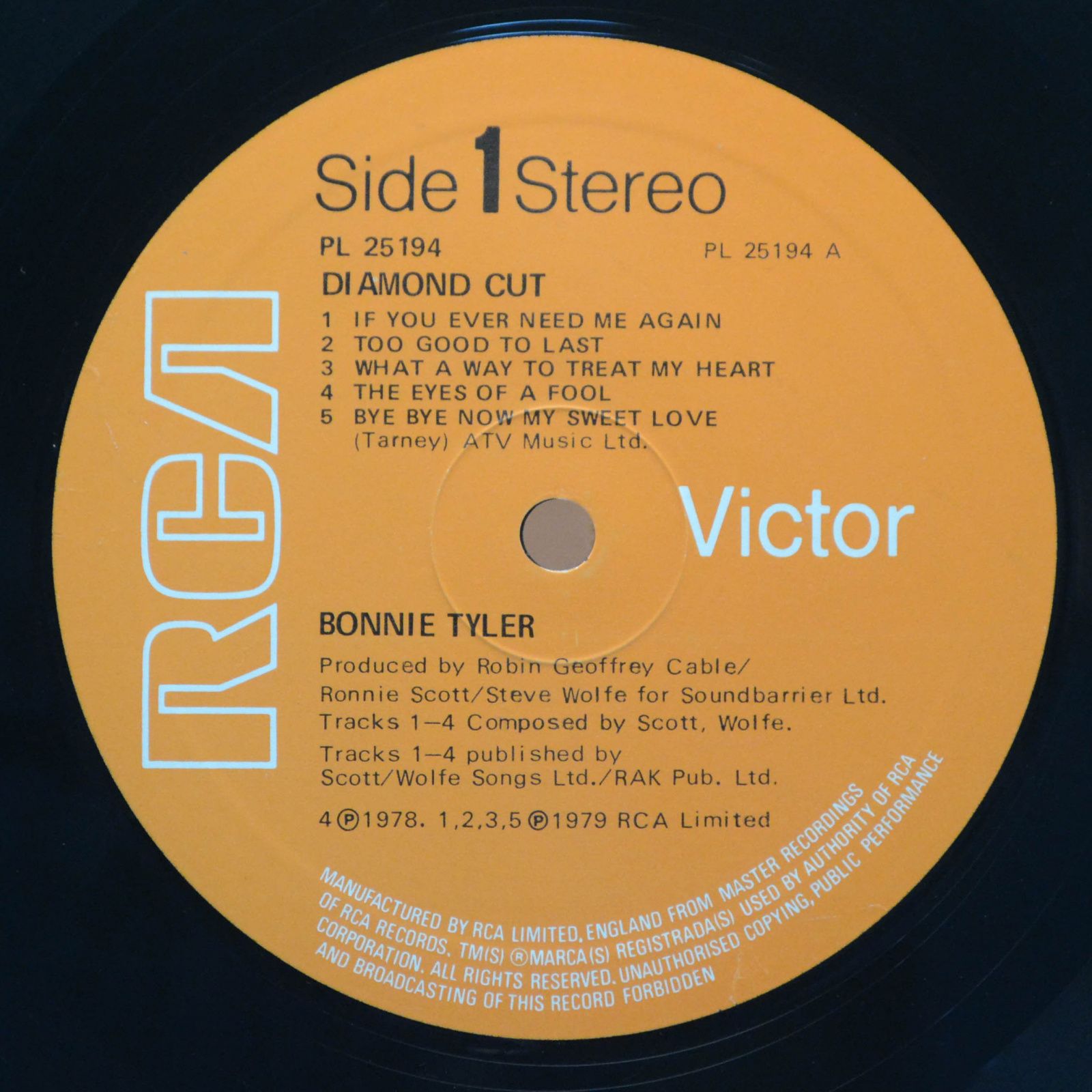 Bonnie Tyler — Diamond Cut (1-st, UK), 1979