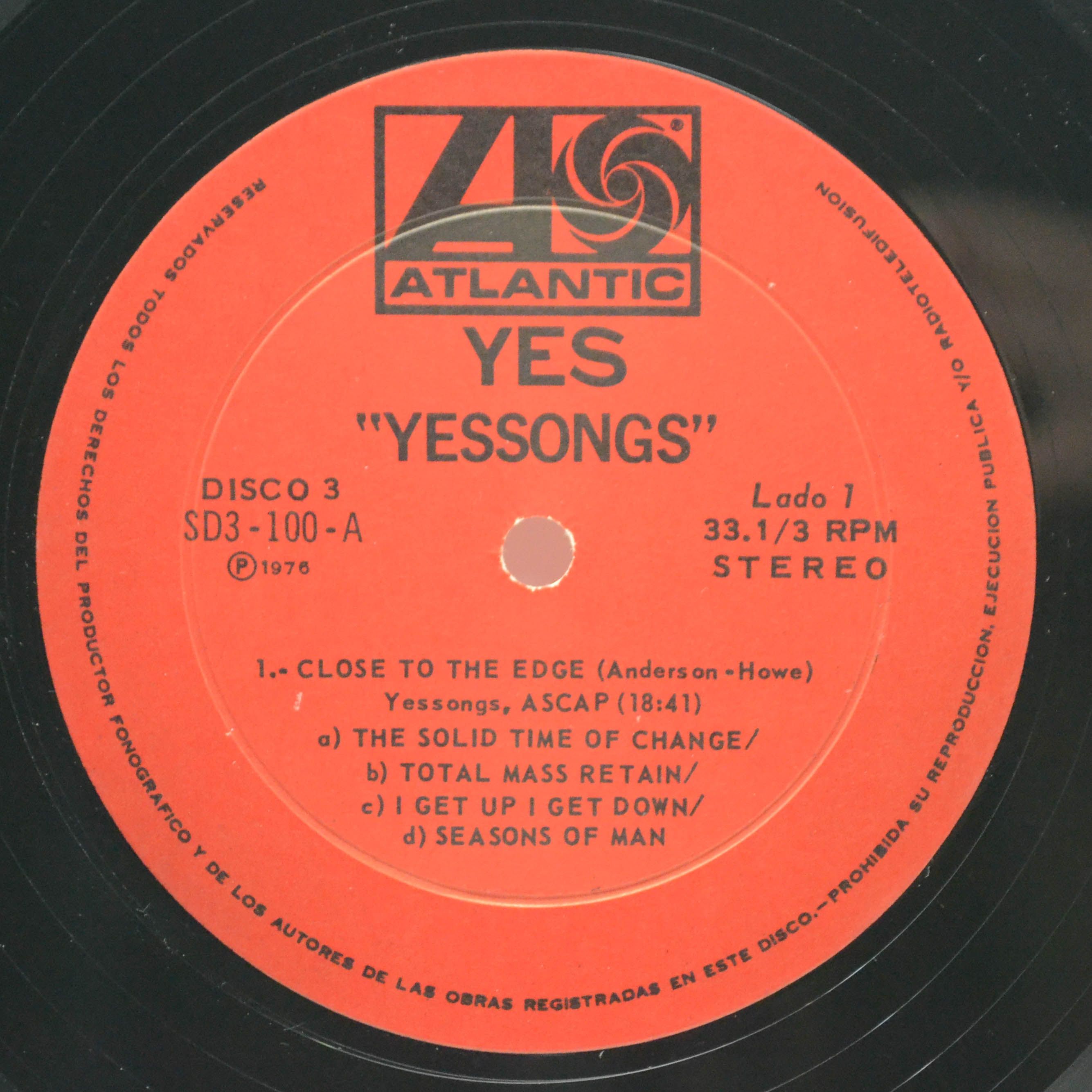 Yes — Yessongs (3LP), 1973