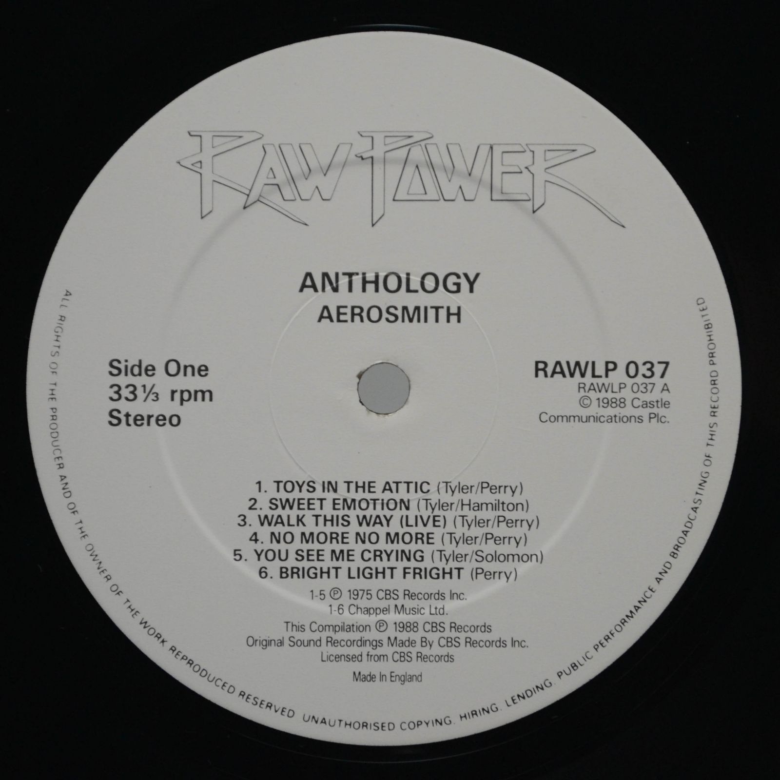 Aerosmith — Anthology (2LP, UK), 1988