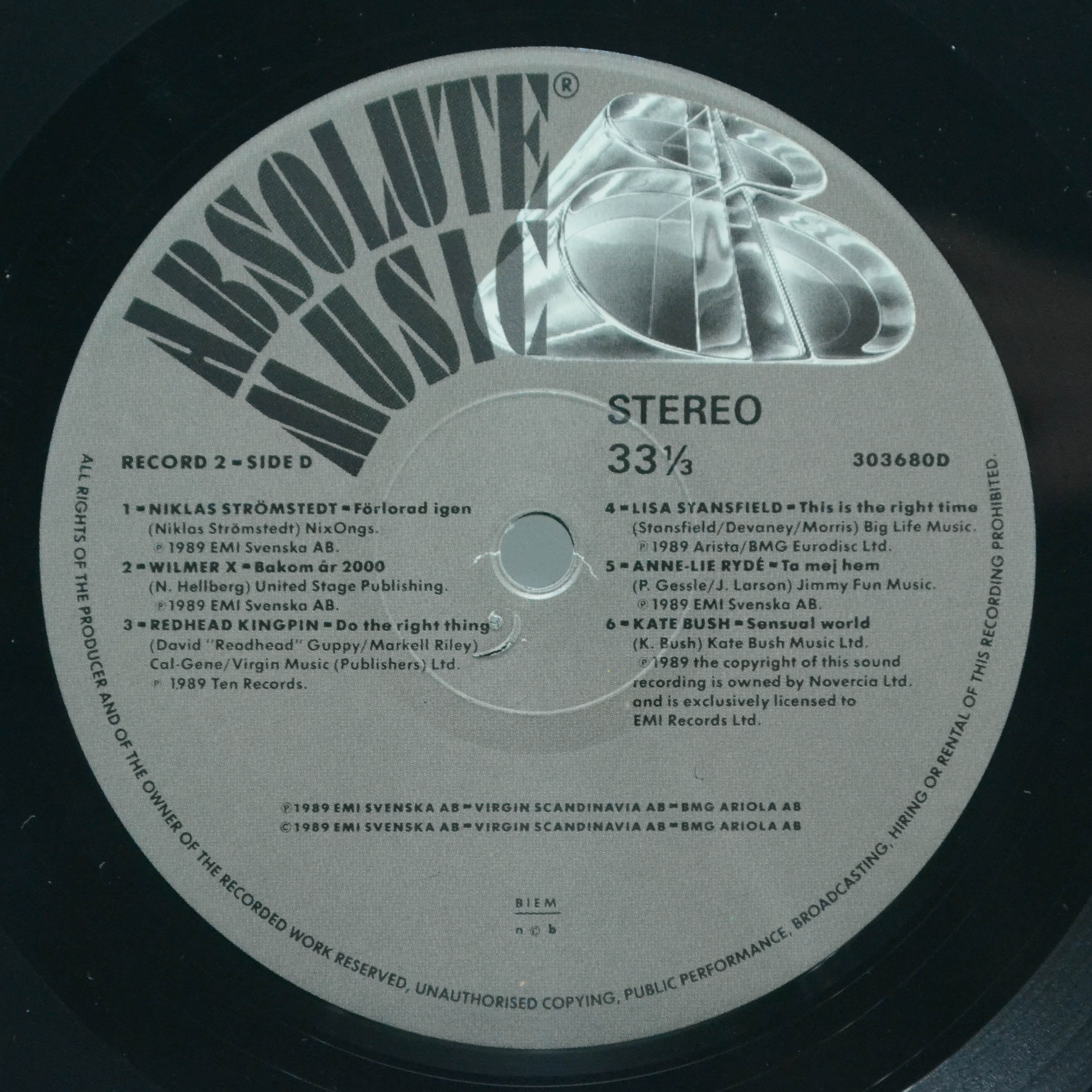 Various — Absolute Music 8 (2LP), 1989