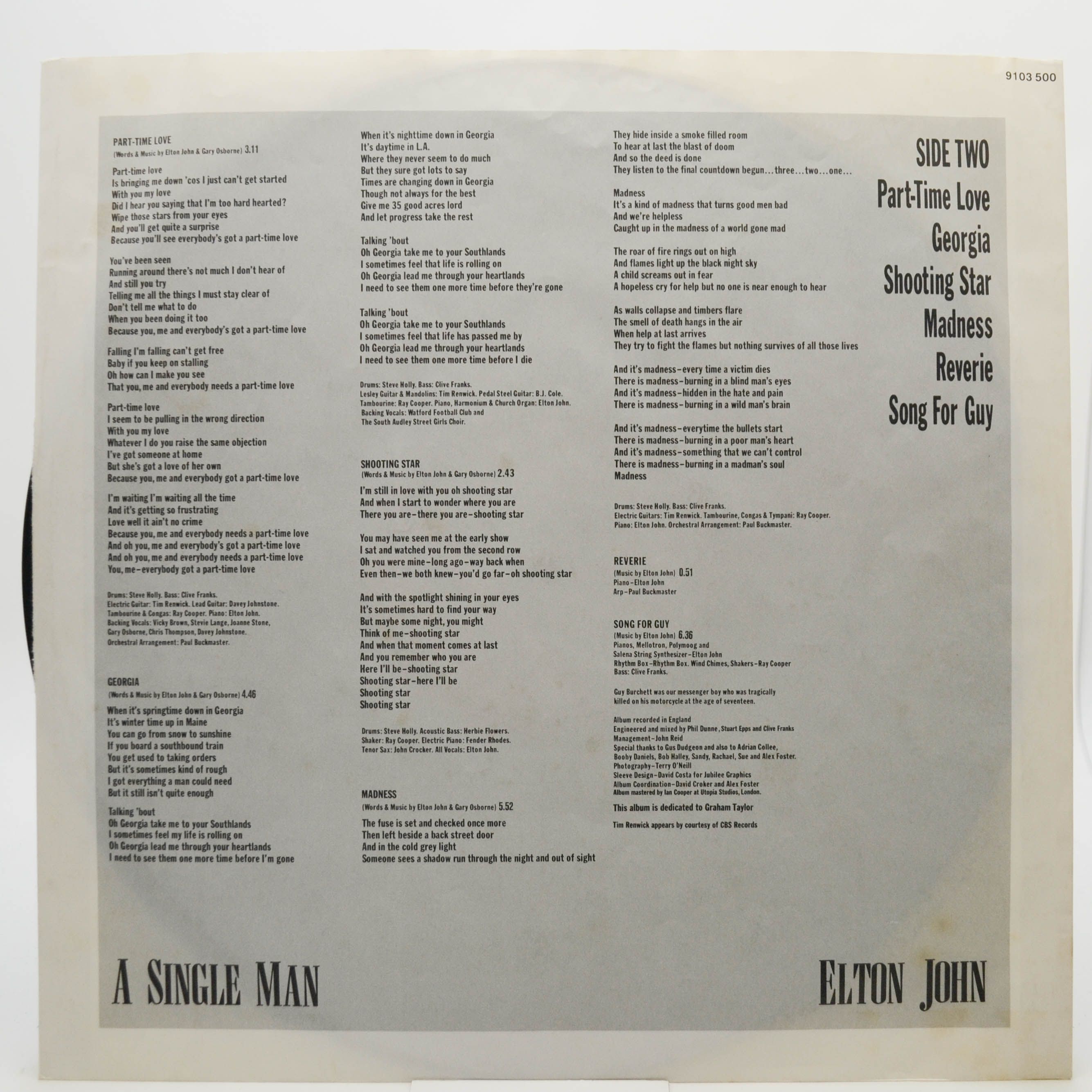 Elton John — A Single Man, 1978