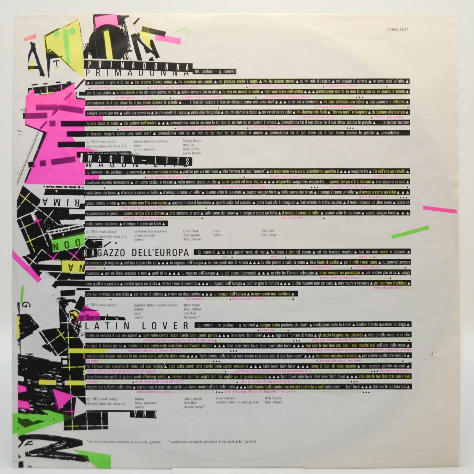 Gianna Nannini — Latin Lover, 1982